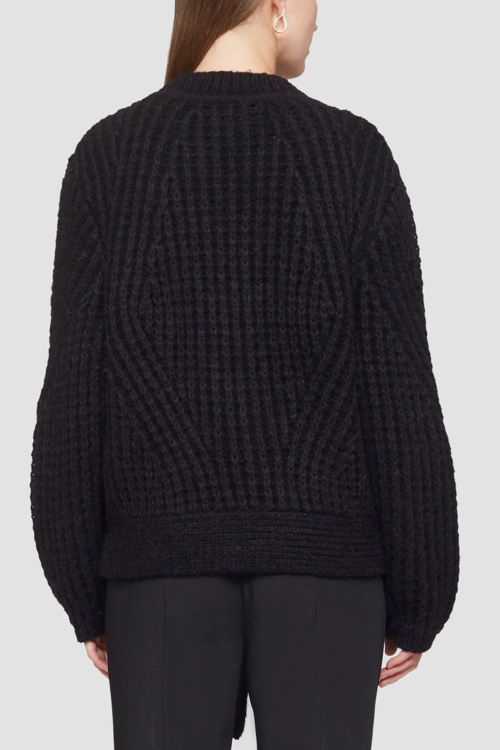 Fisherman Rib Overlap Sweater W Waist Tie - Image 4