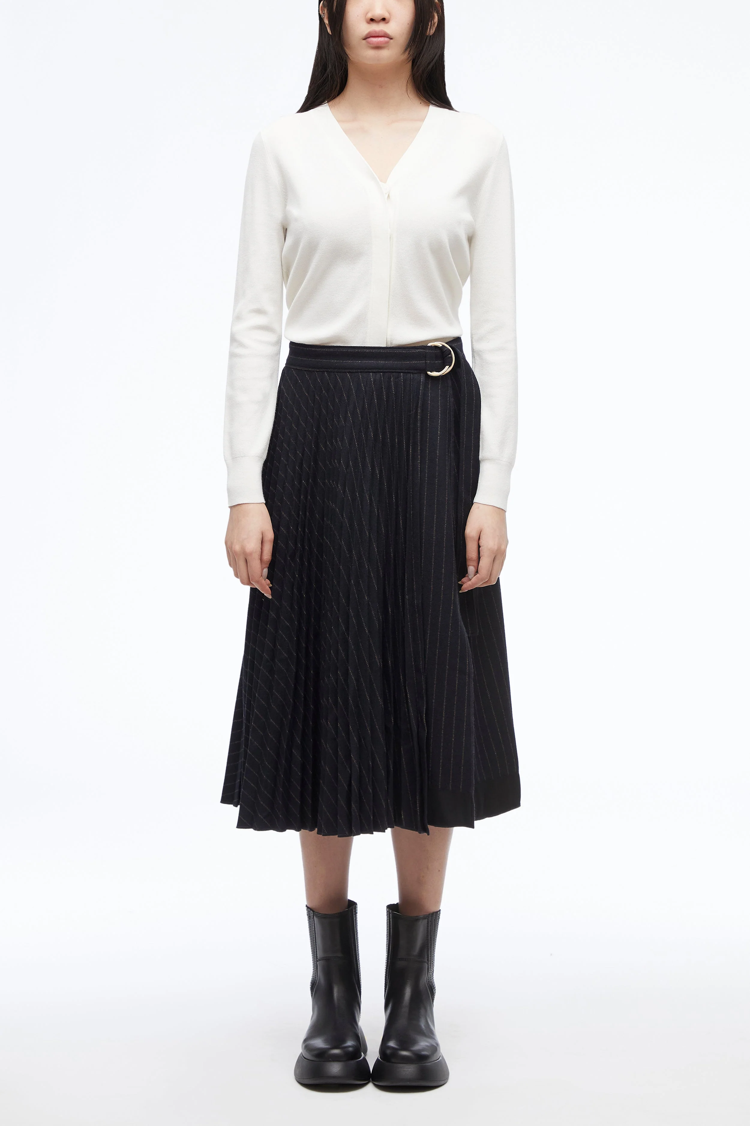 Pleated Wrap Skirt - Image 3