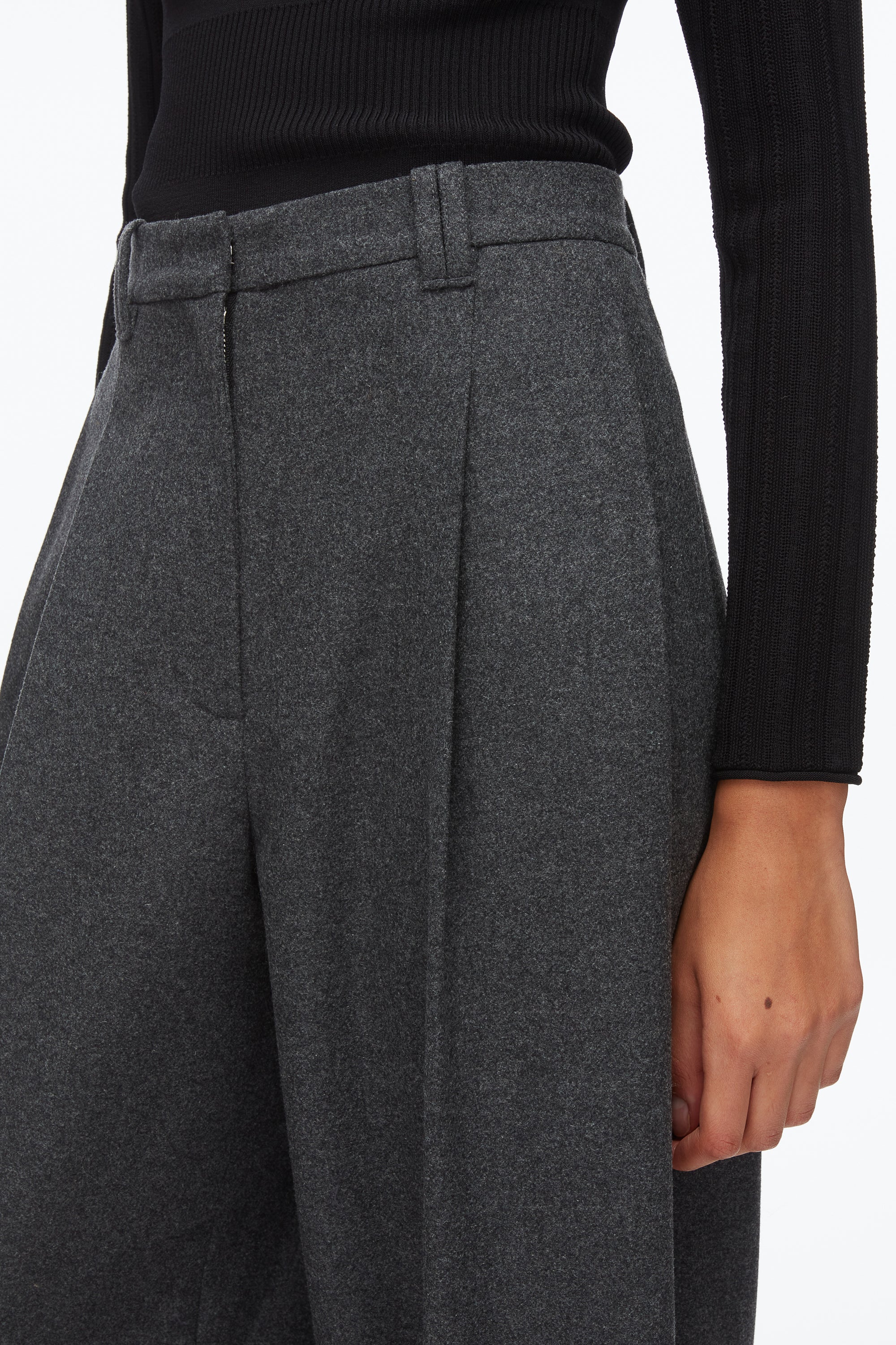 Flannel Double Pleat Trouser - Image 4