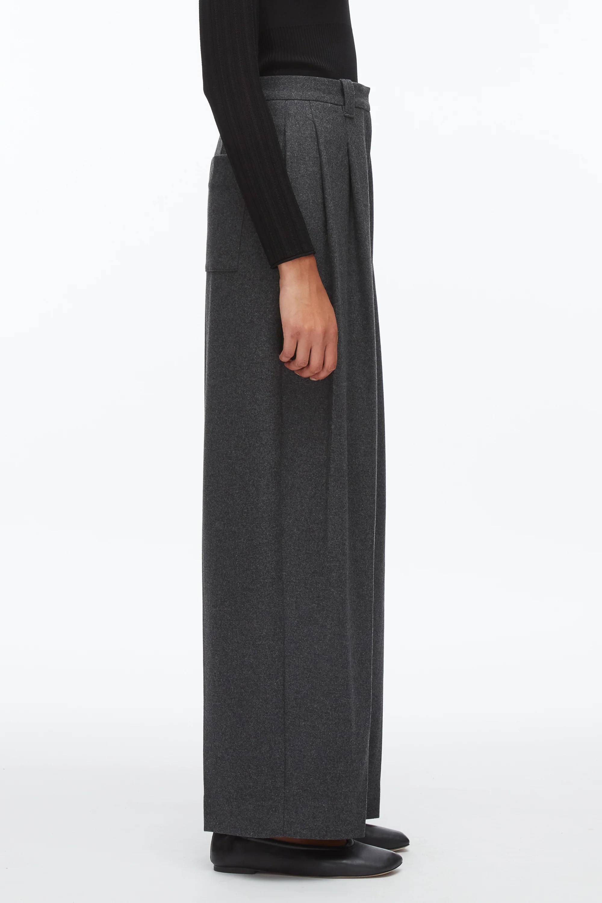 Flannel Double Pleat Trouser - Image 5