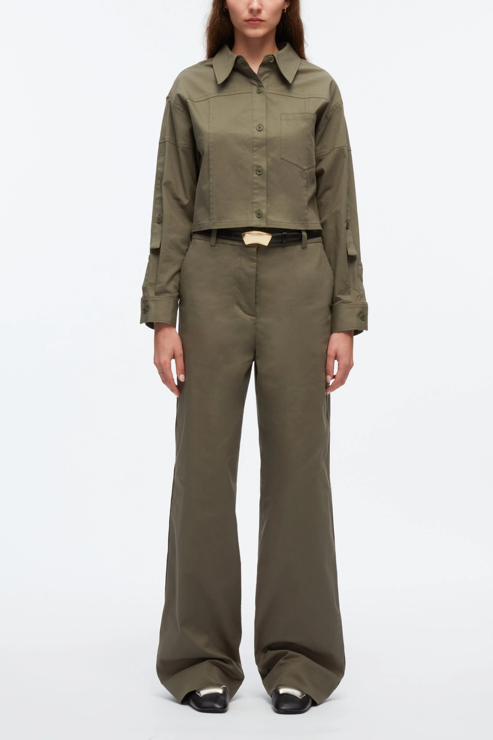 Flat Front Wide Leg Trousers - Image 6