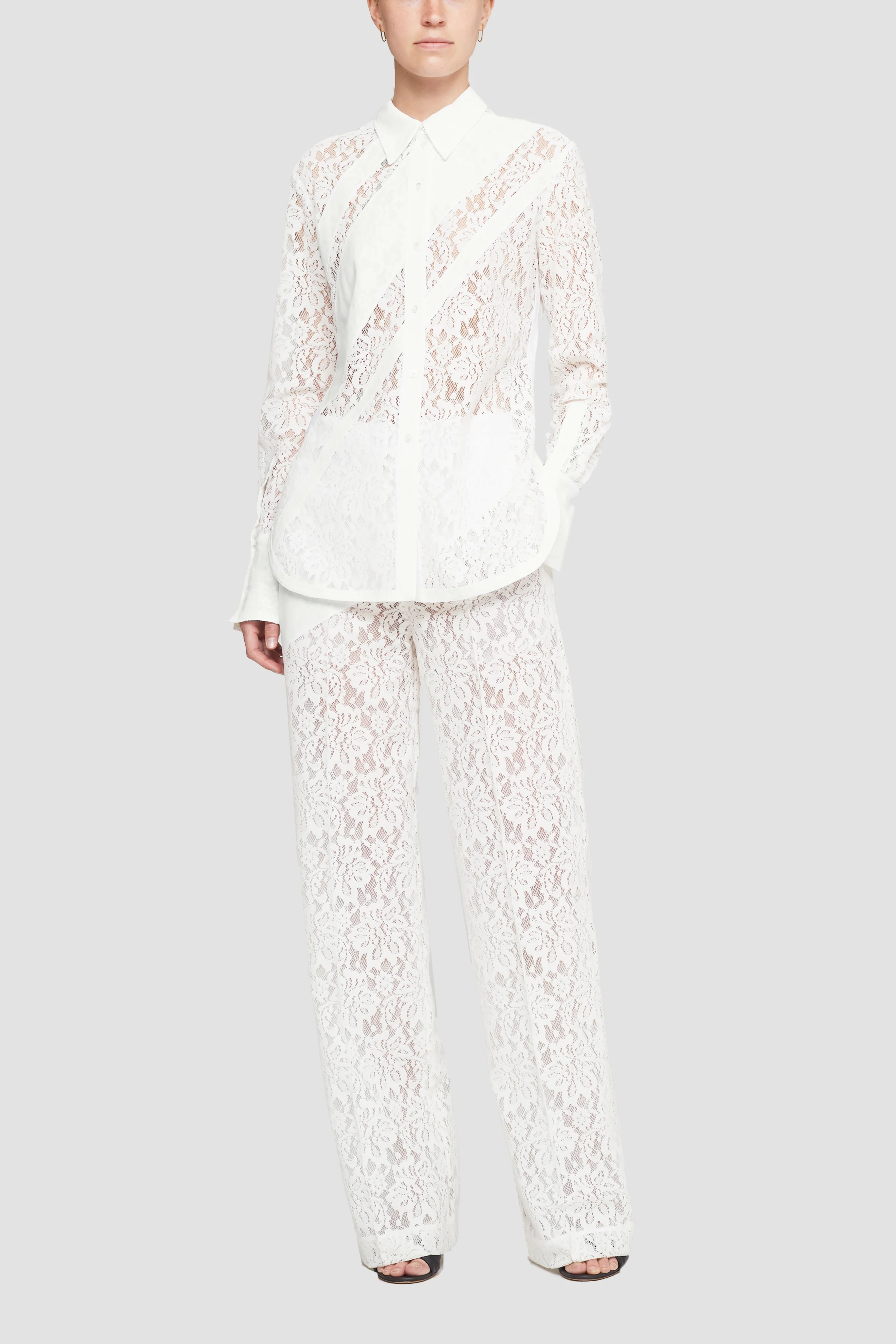 Flocked Lace Full Length Trouser