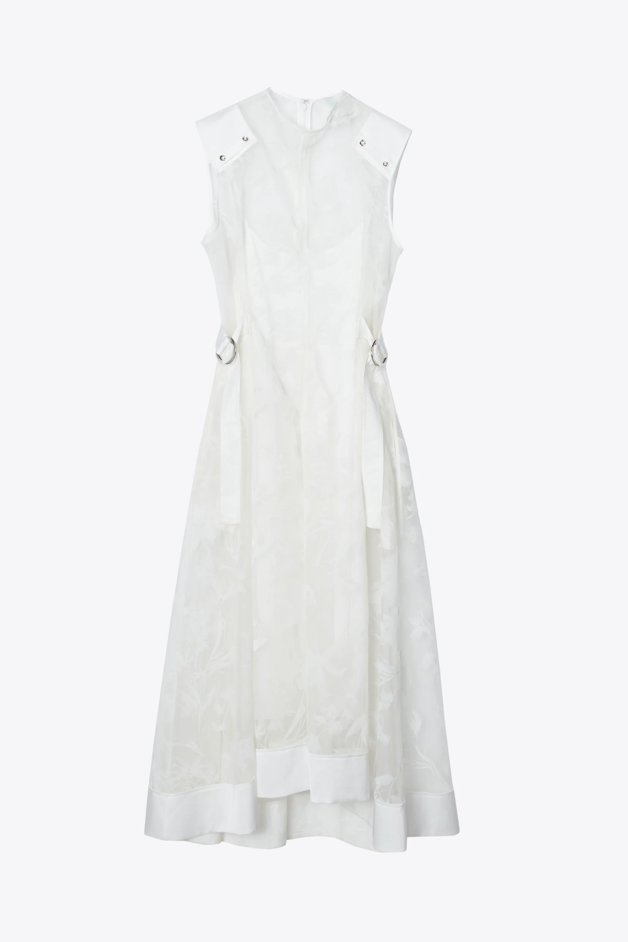 Flocked Organza Midi Dress - Image 6