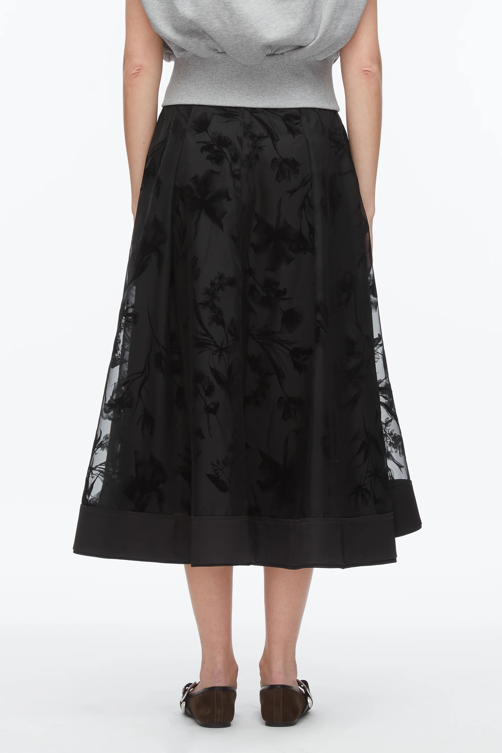 Flocked Organza Midi Skirt - Image 5