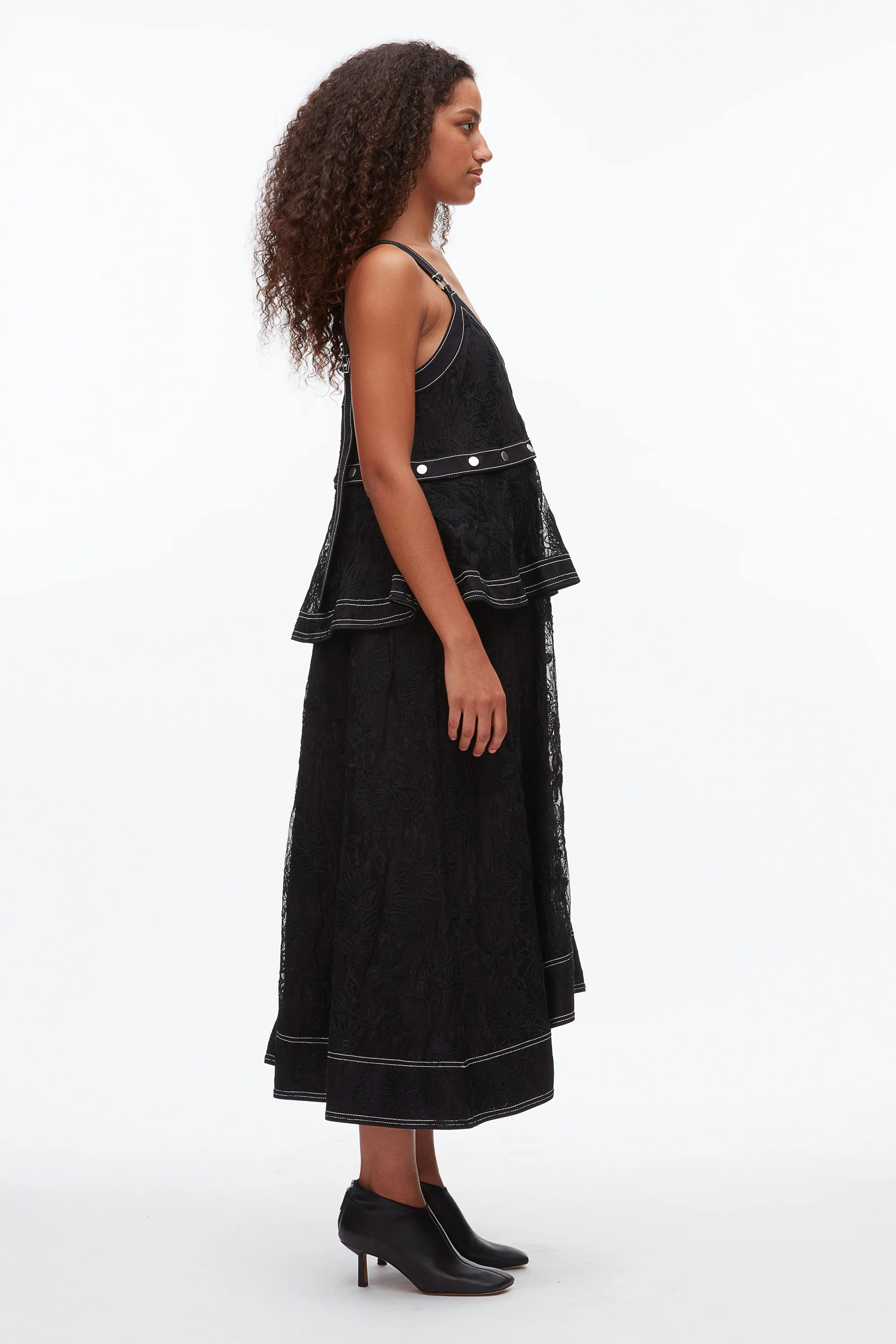 Floral Lace Midi Dress - Image 3