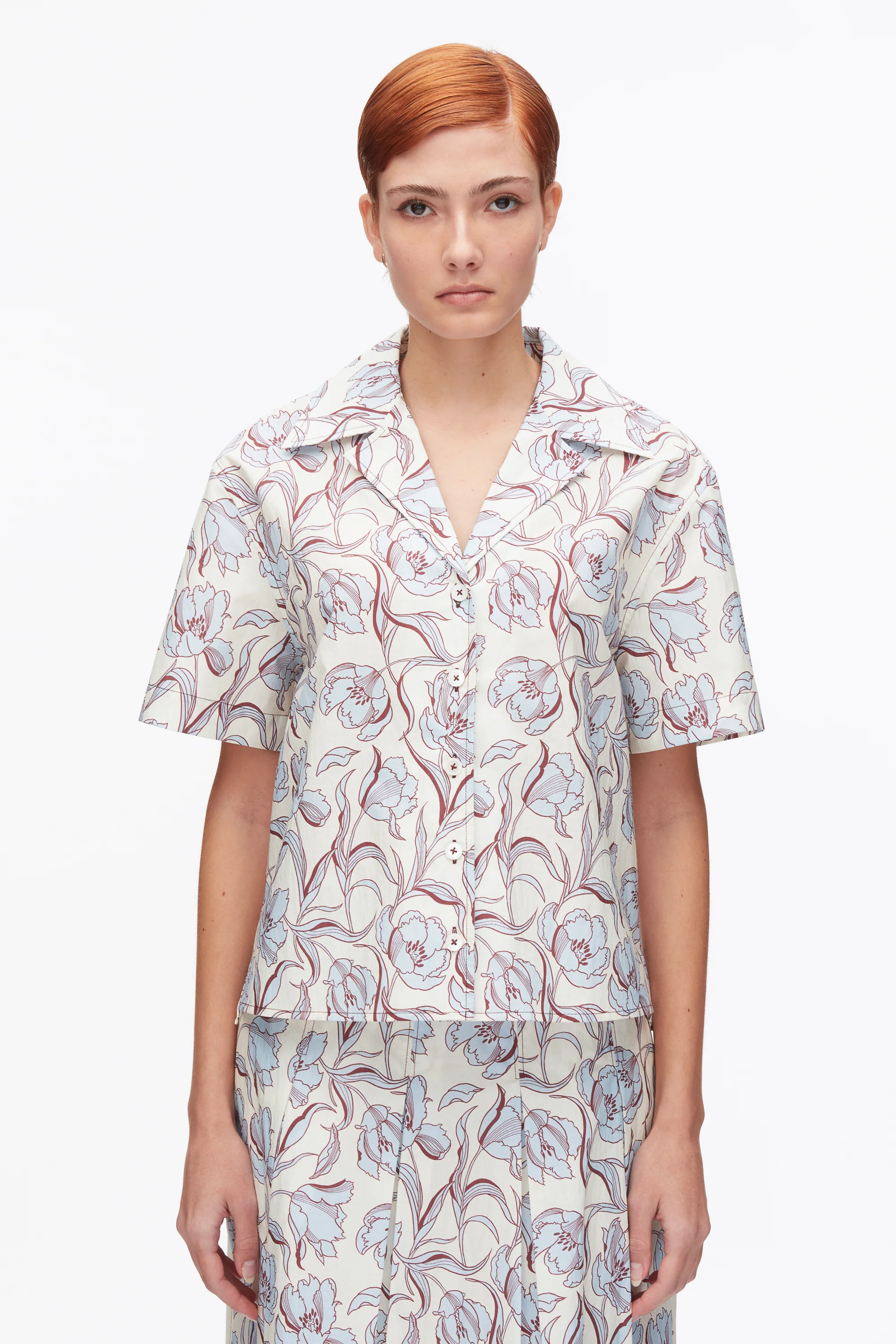 Floral Printed Camp Shirt - Image 3