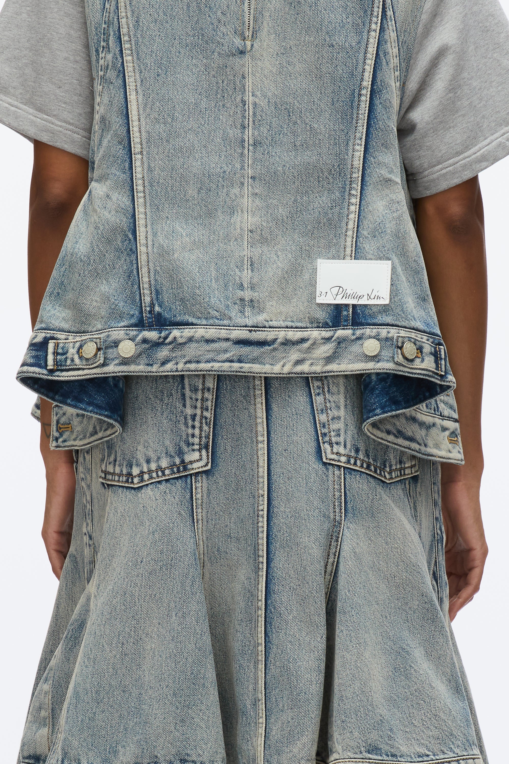 Flounce Hem Hybrid Denim Top - Image 6