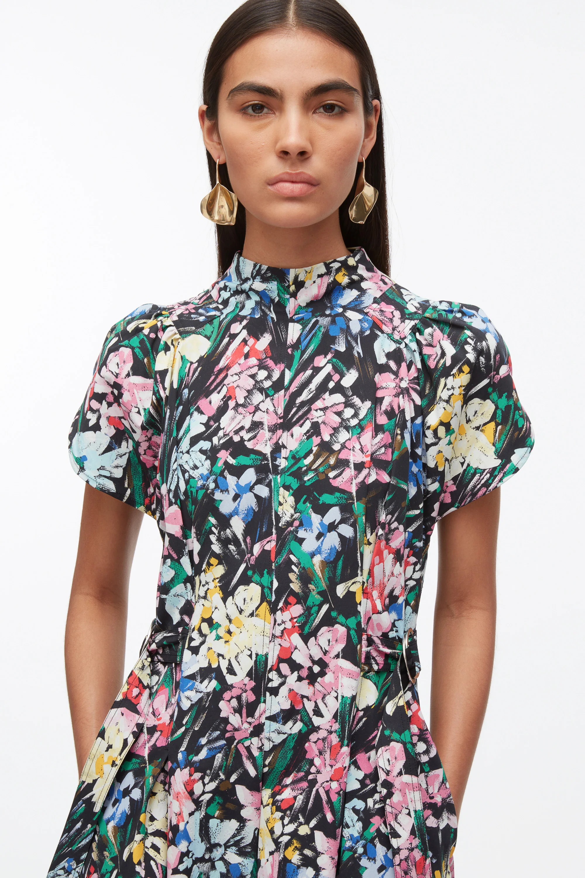 Flowerworks Puff Sleeve Flare Dress - Image 2