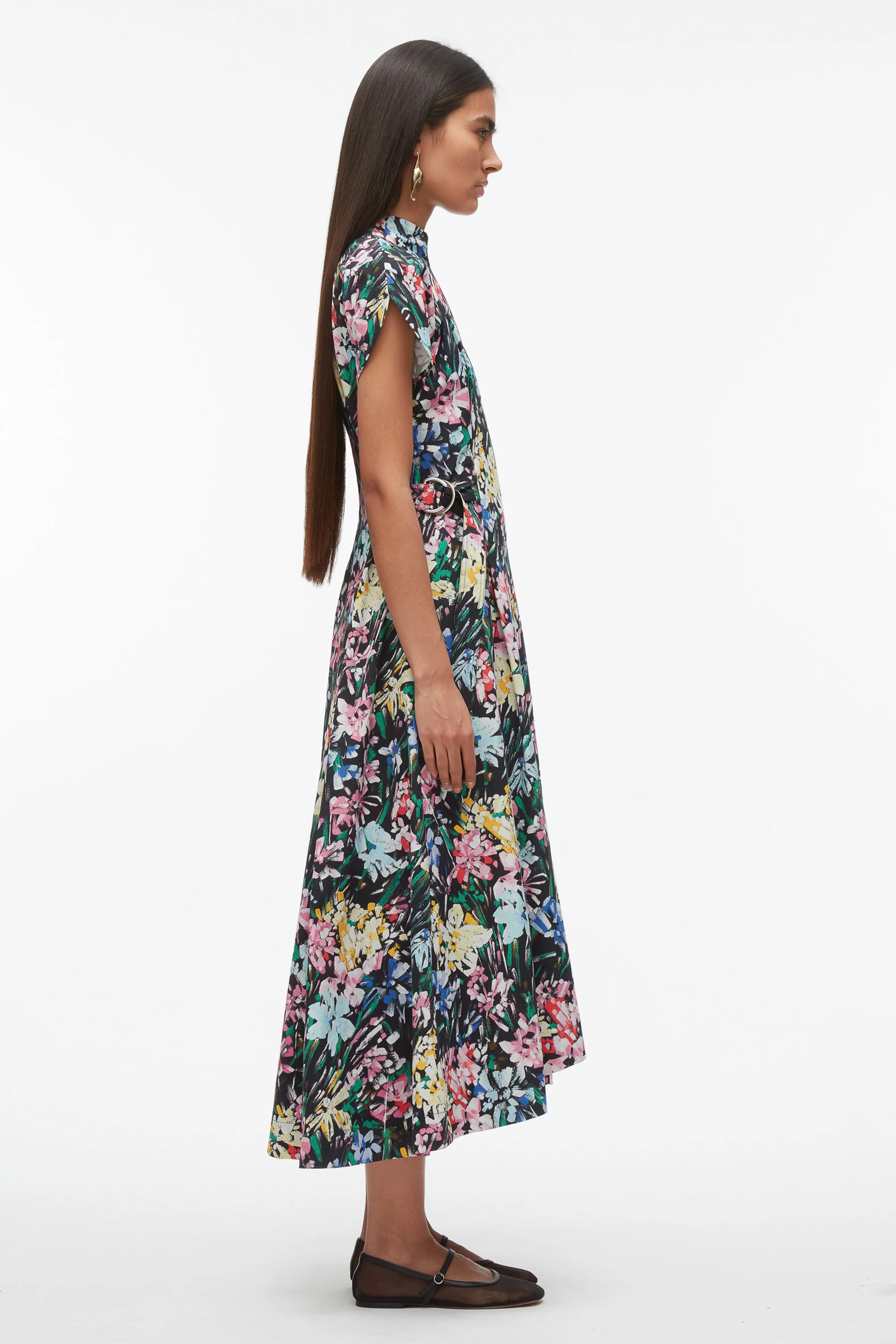 Flowerworks Puff Sleeve Flare Dress - Image 3