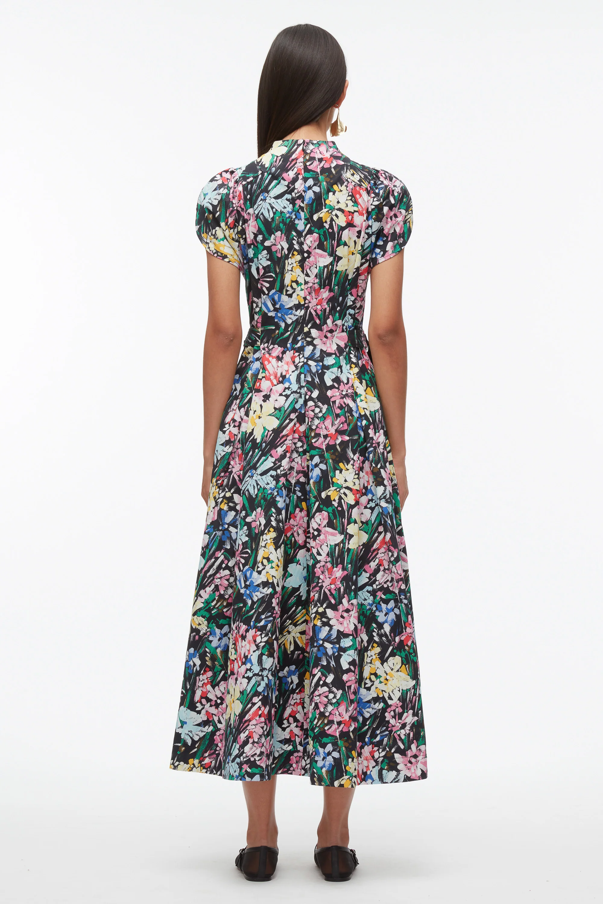 Flowerworks Puff Sleeve Flare Dress - Image 4
