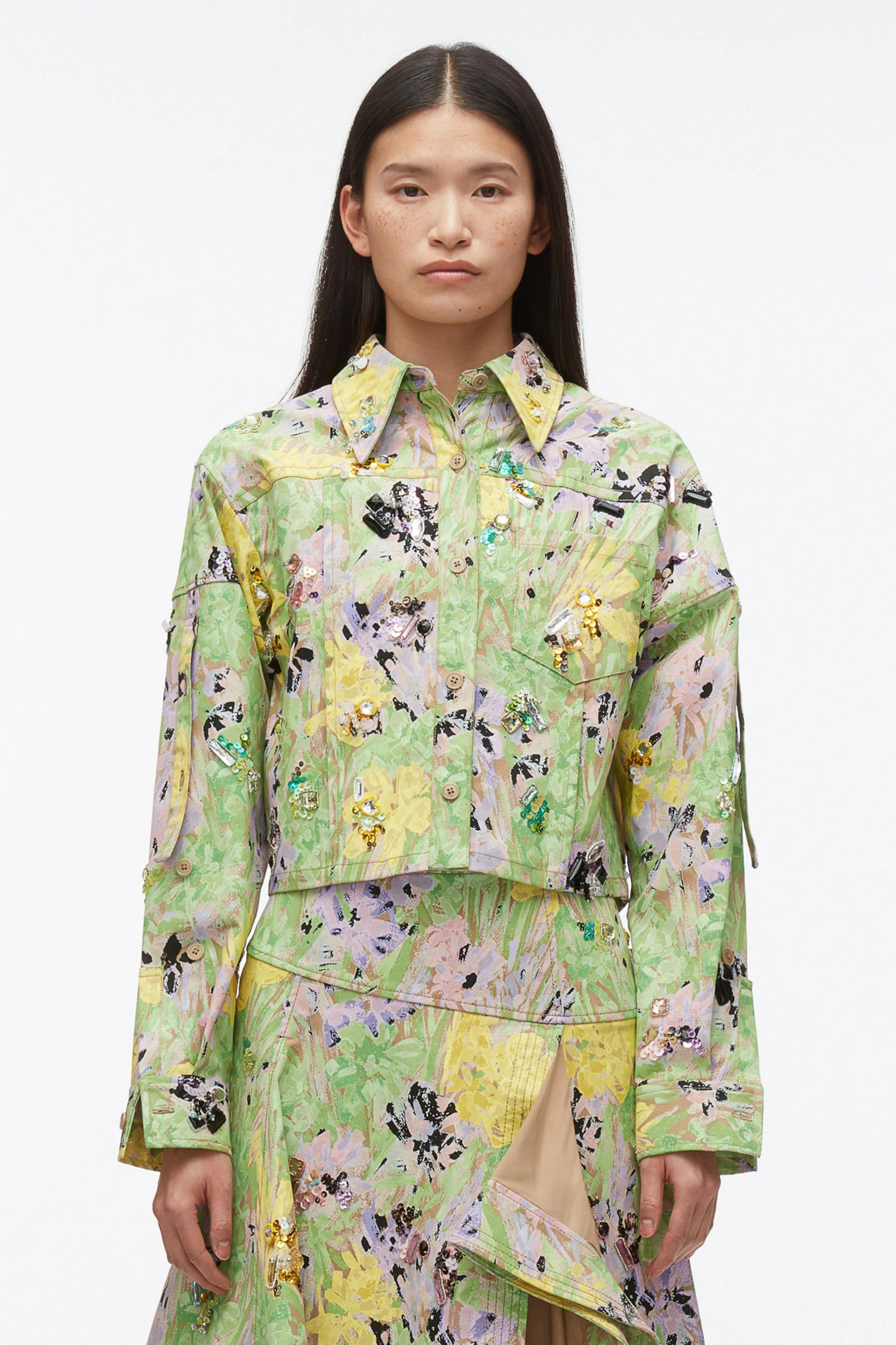 Flowerworks Embroidered Cropped Jacket - Image 3