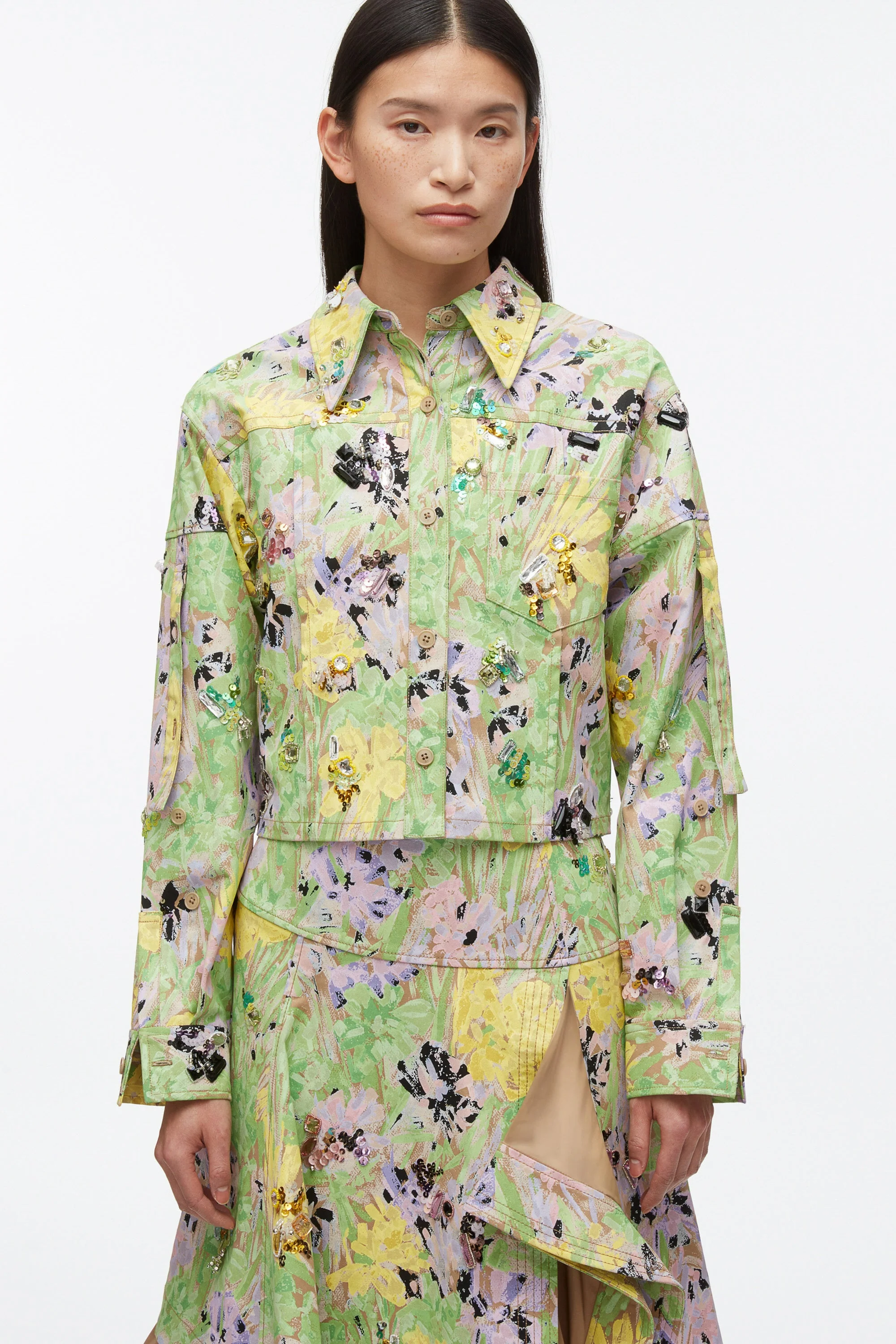 Flowerworks Embroidered Cropped Jacket - Image 6