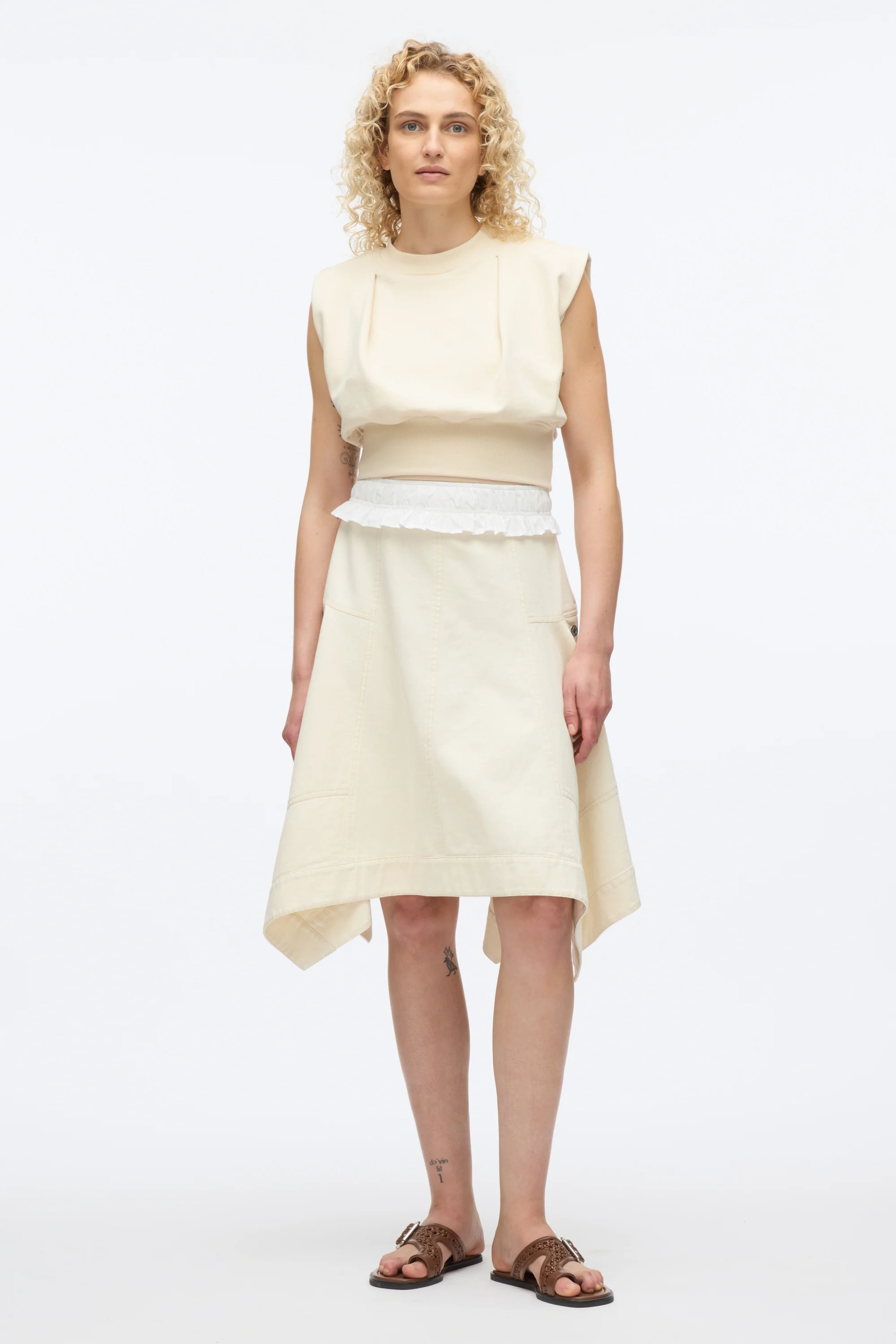 French Terry Dress with Denim Combo