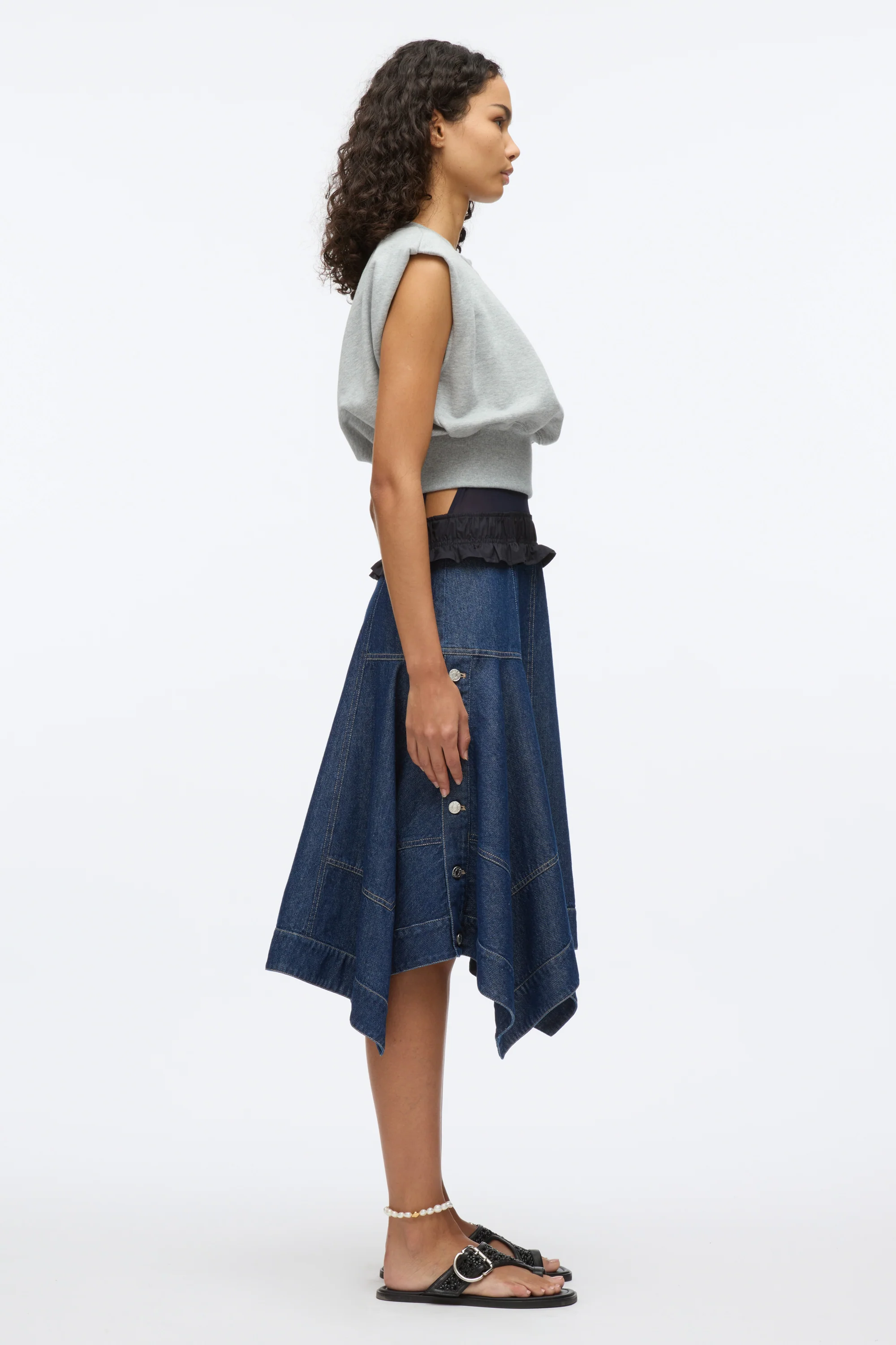 French Terry Dress with Denim Combo - Image 10