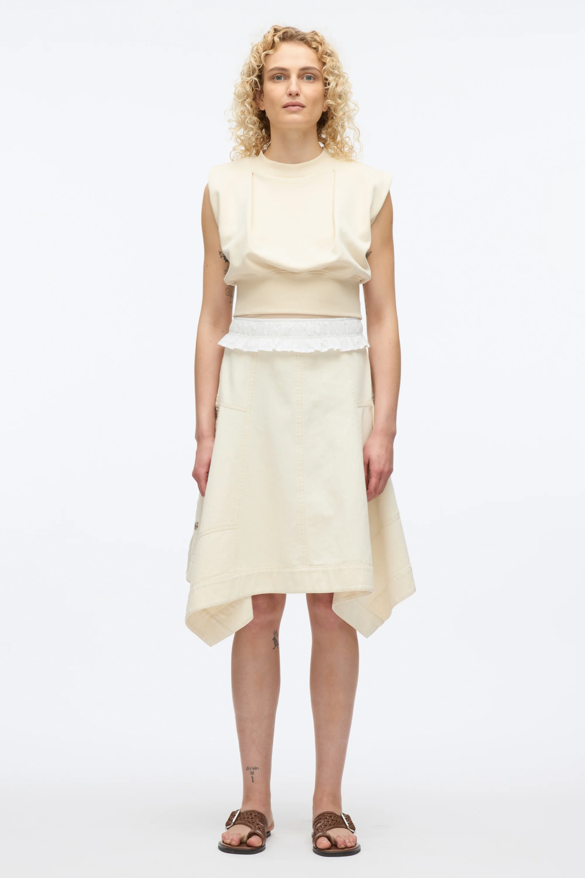 French Terry Dress with Denim Combo - Image 2