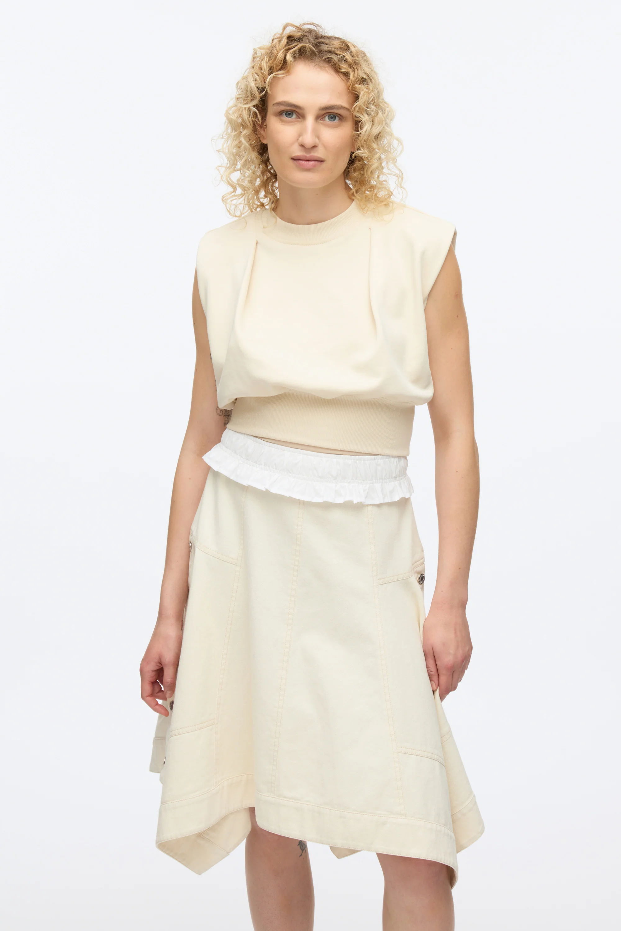 French Terry Dress with Denim Combo - Image 5