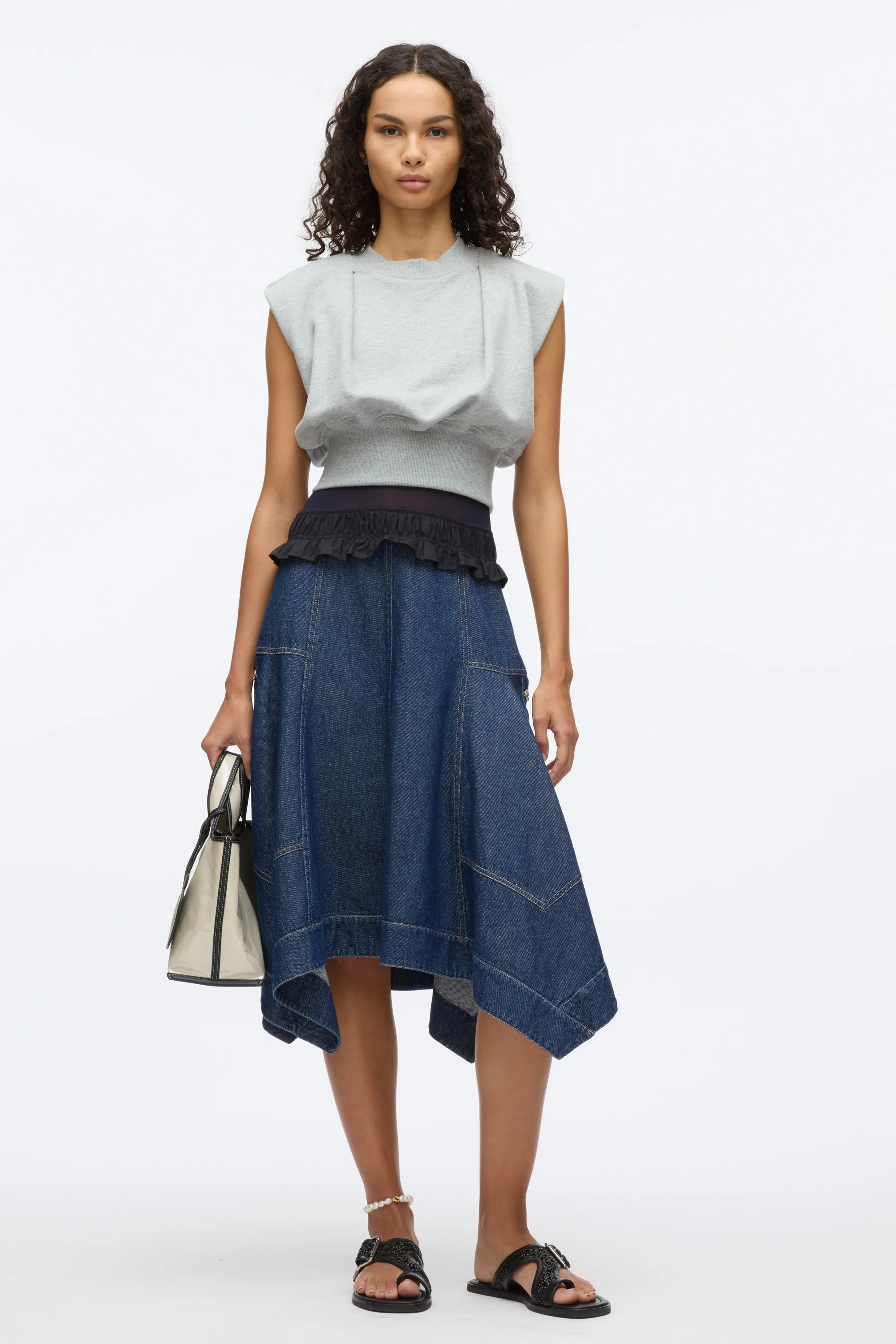 French Terry Dress with Denim Combo - Image 7