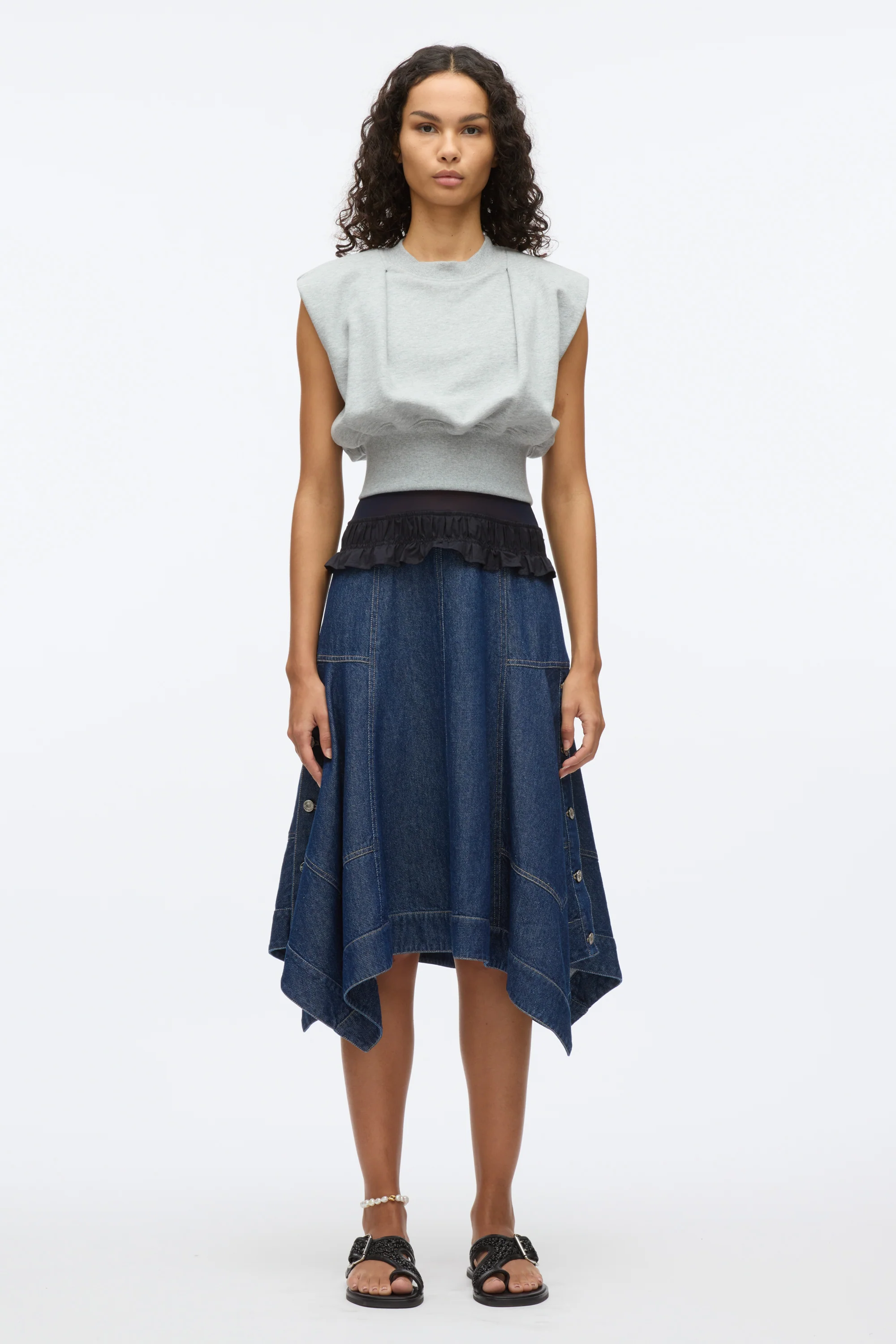 French Terry Dress with Denim Combo - Image 8