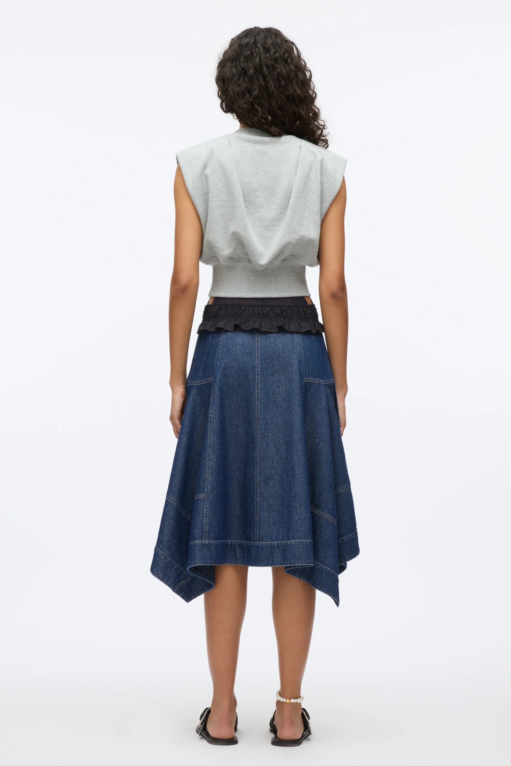 French Terry Dress with Denim Combo - Image 9