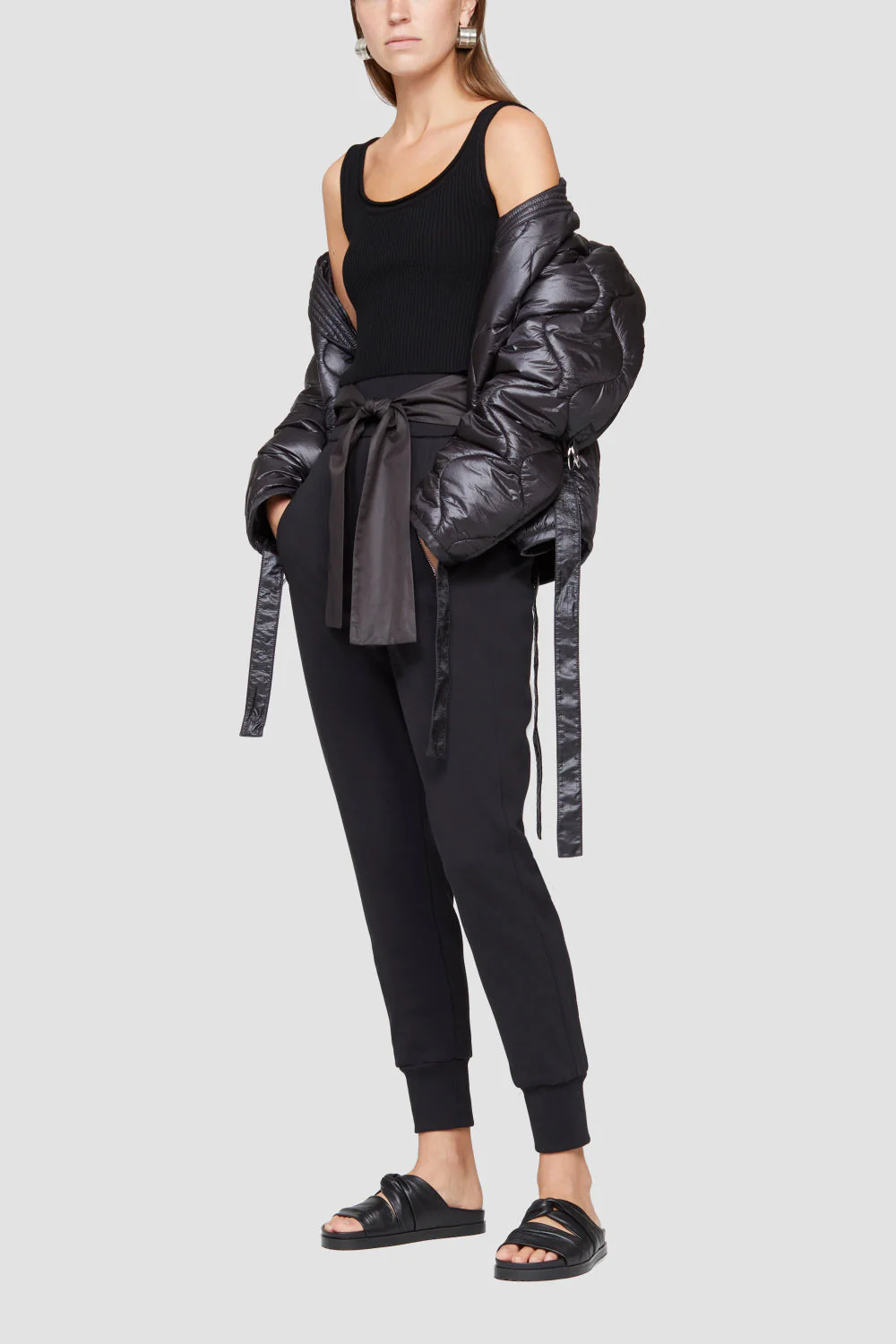 French Terry Jogger With Tie Waistband
