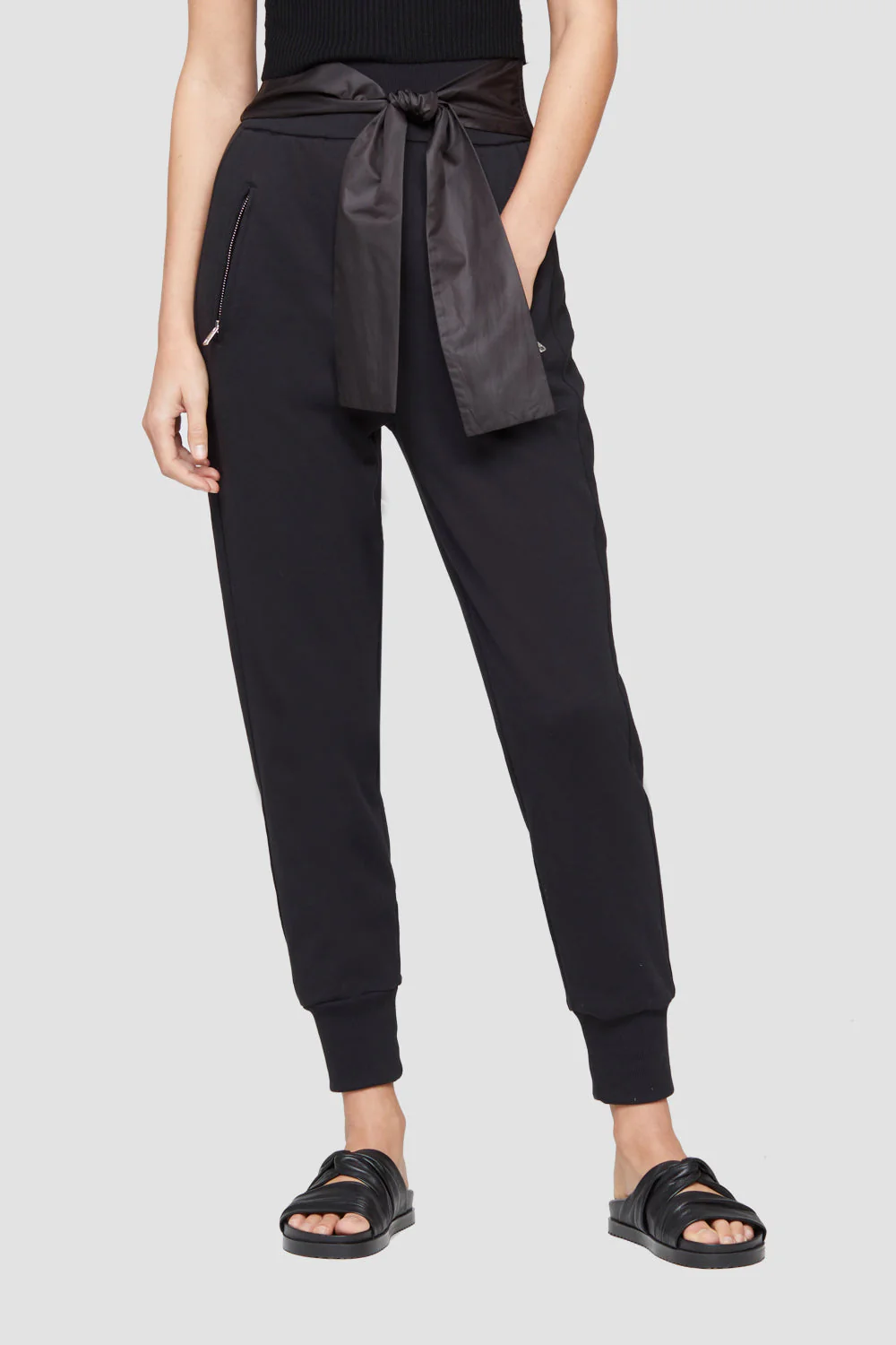 French Terry Jogger With Tie Waistband - Image 3