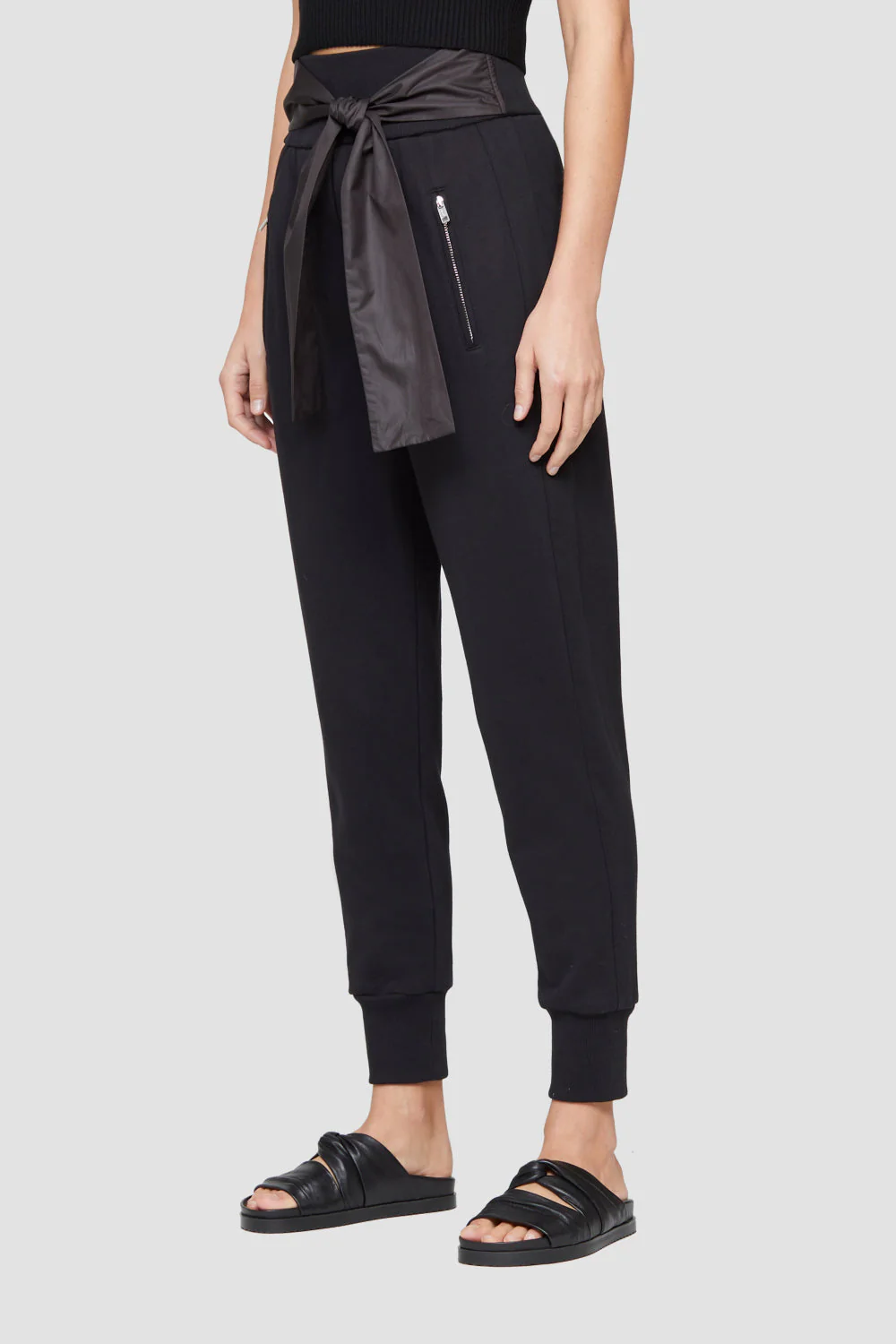 French Terry Jogger With Tie Waistband - Image 4