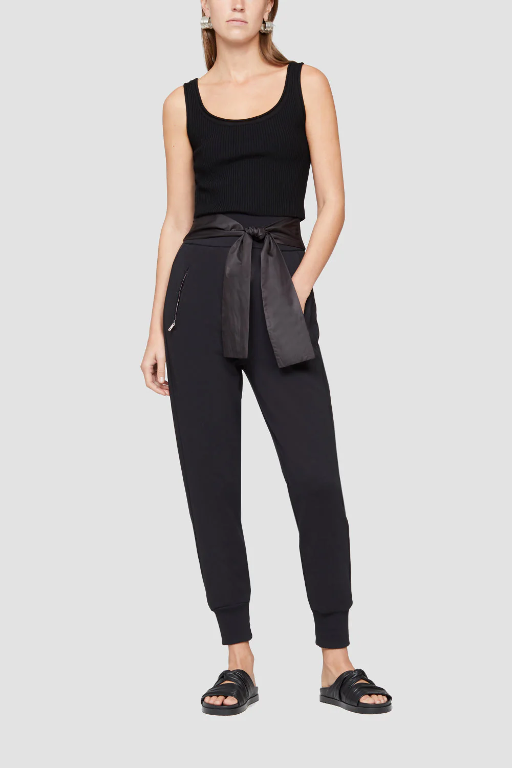 French Terry Jogger With Tie Waistband - Image 7