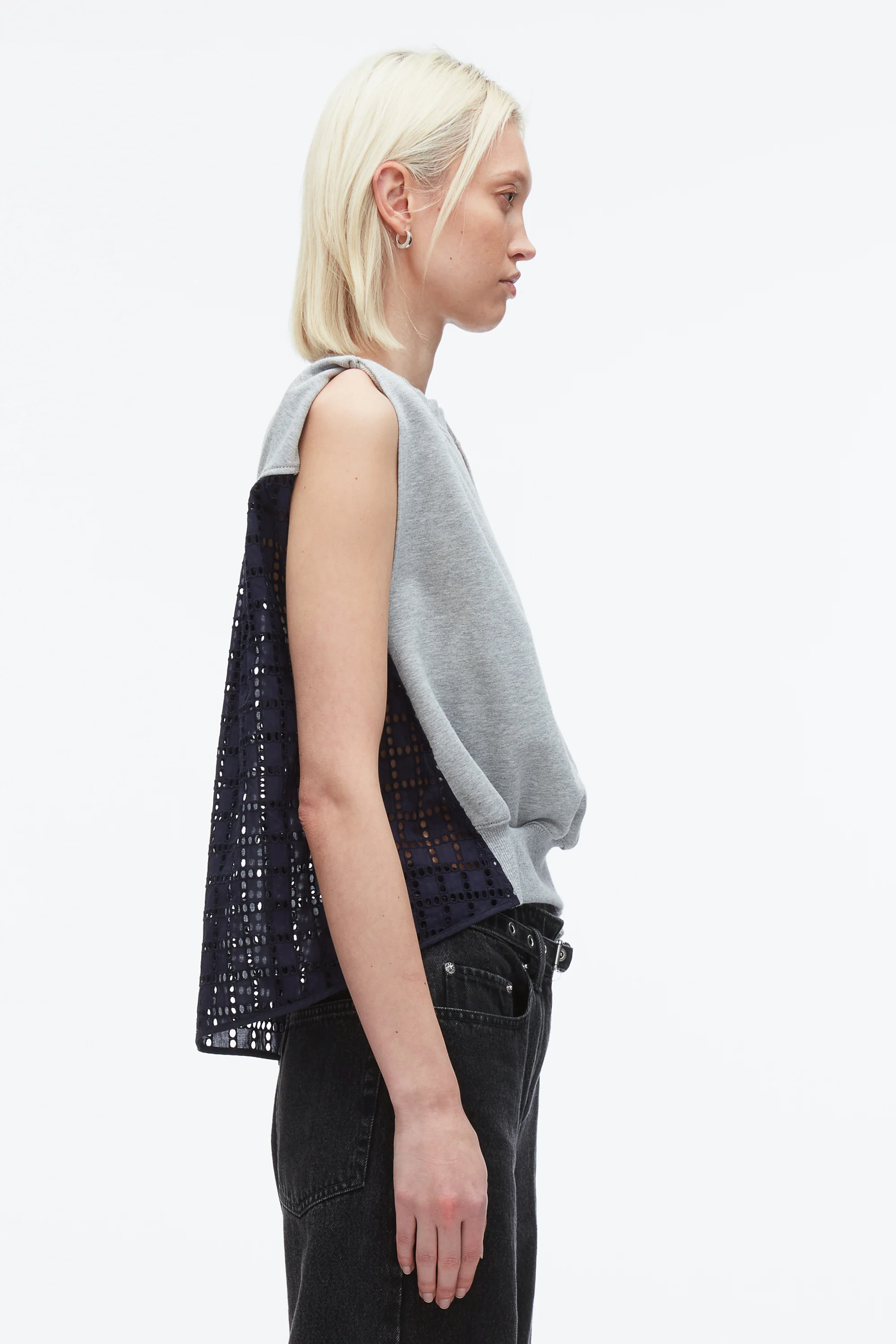 French Terry Top with Broiderie Anglaise Combo - Image 4