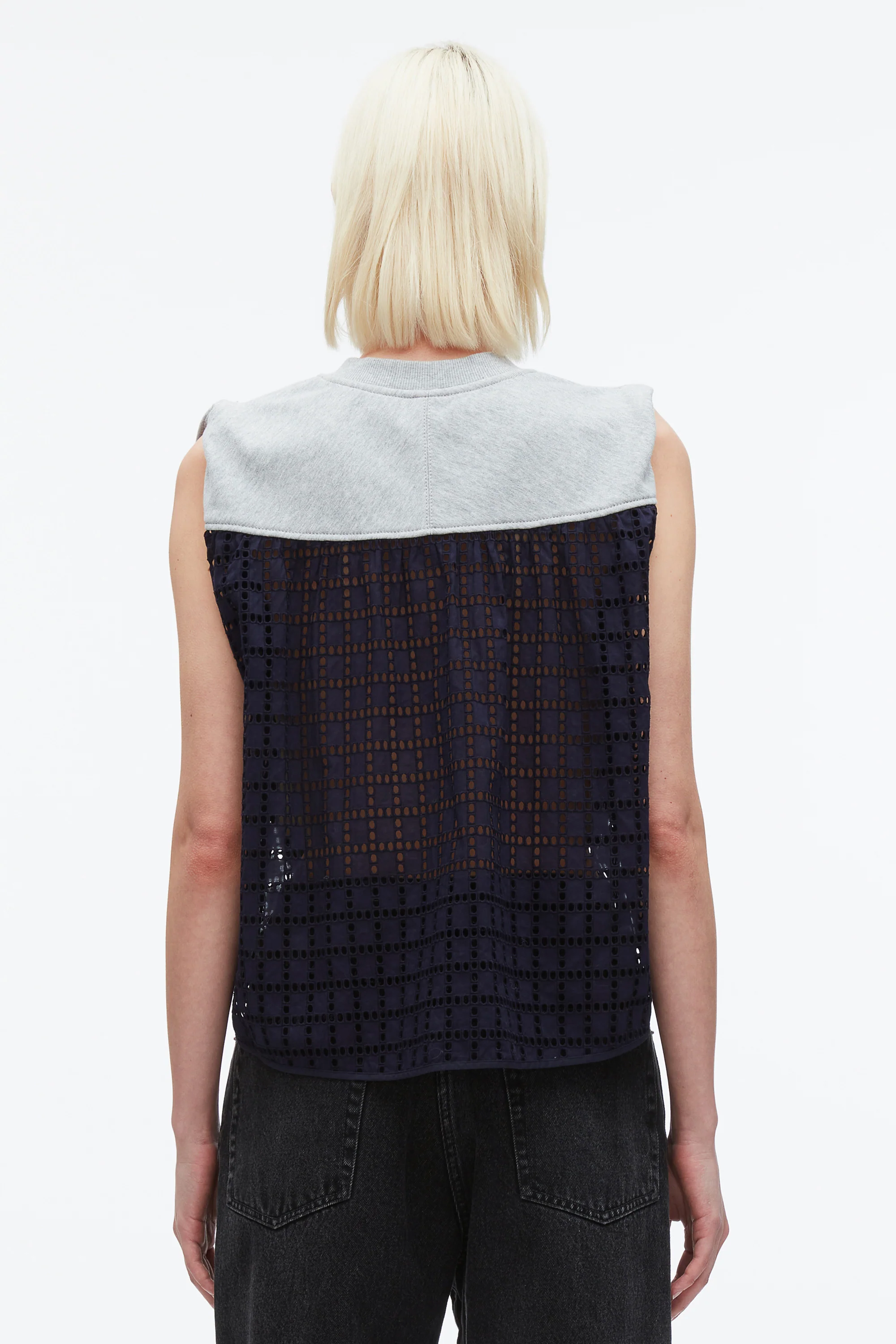 French Terry Top with Broiderie Anglaise Combo - Image 5
