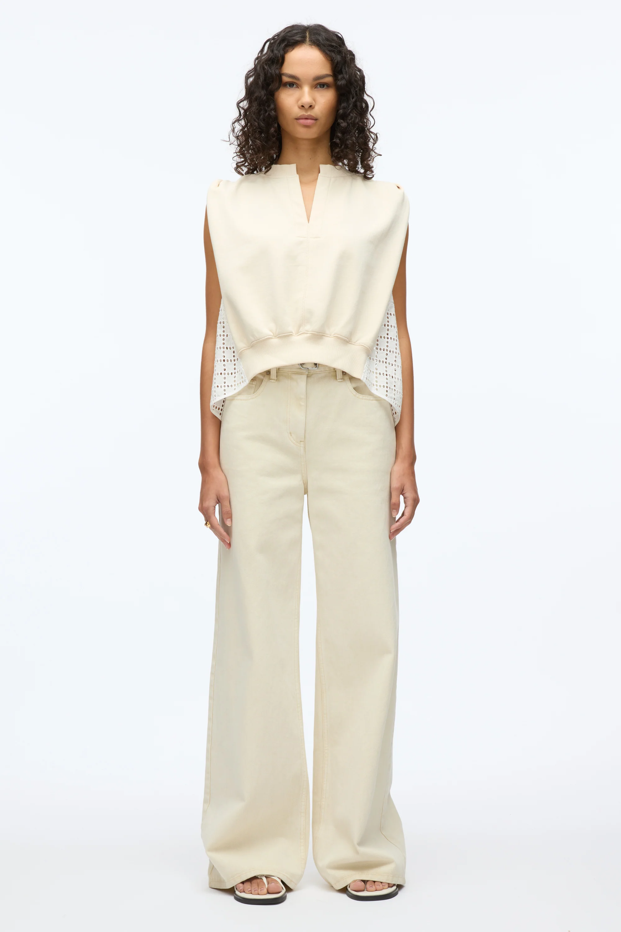 French Terry Top with Broiderie Anglaise Combo - Image 8