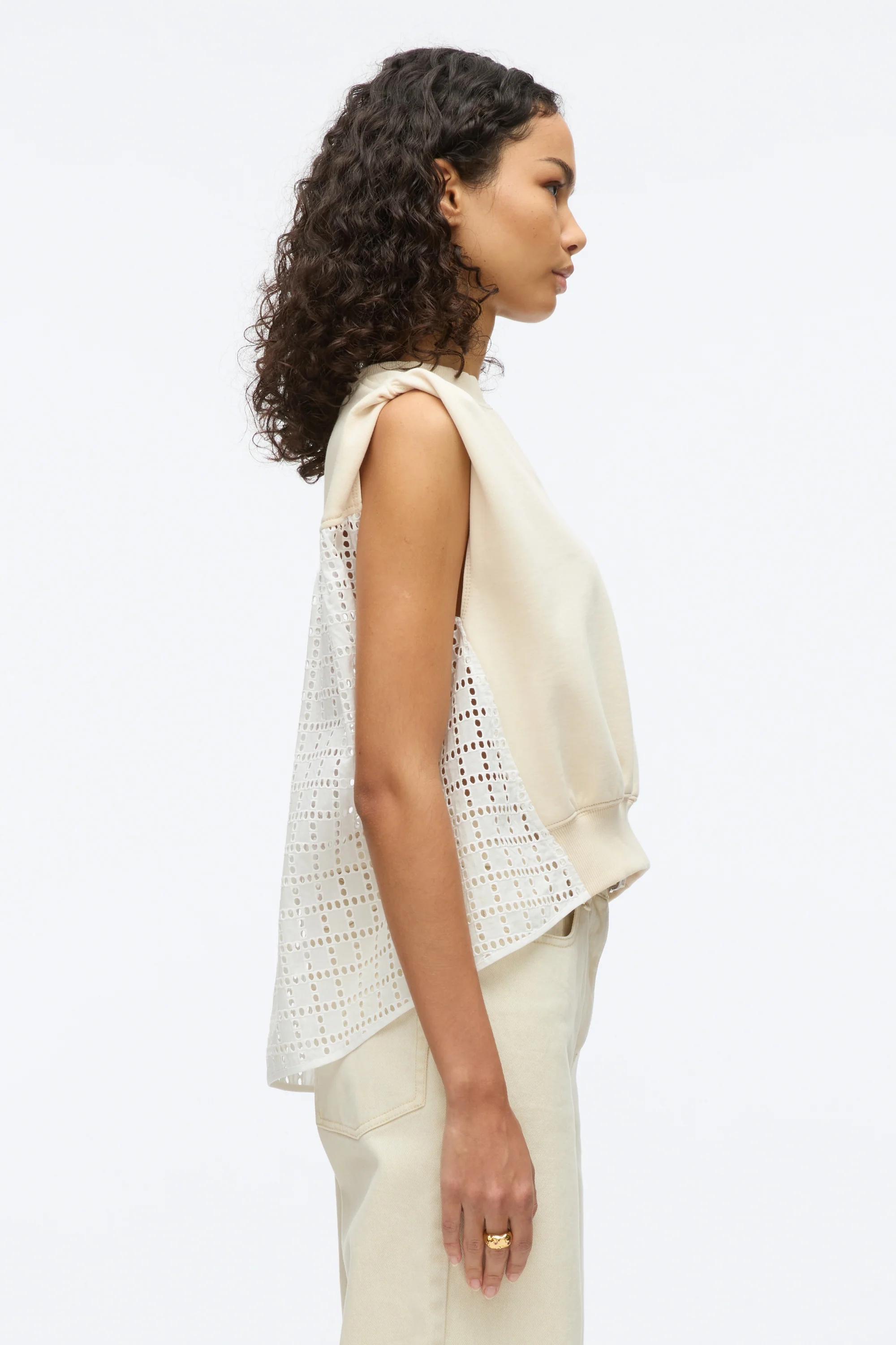 French Terry Top with Broiderie Anglaise Combo - Image 10