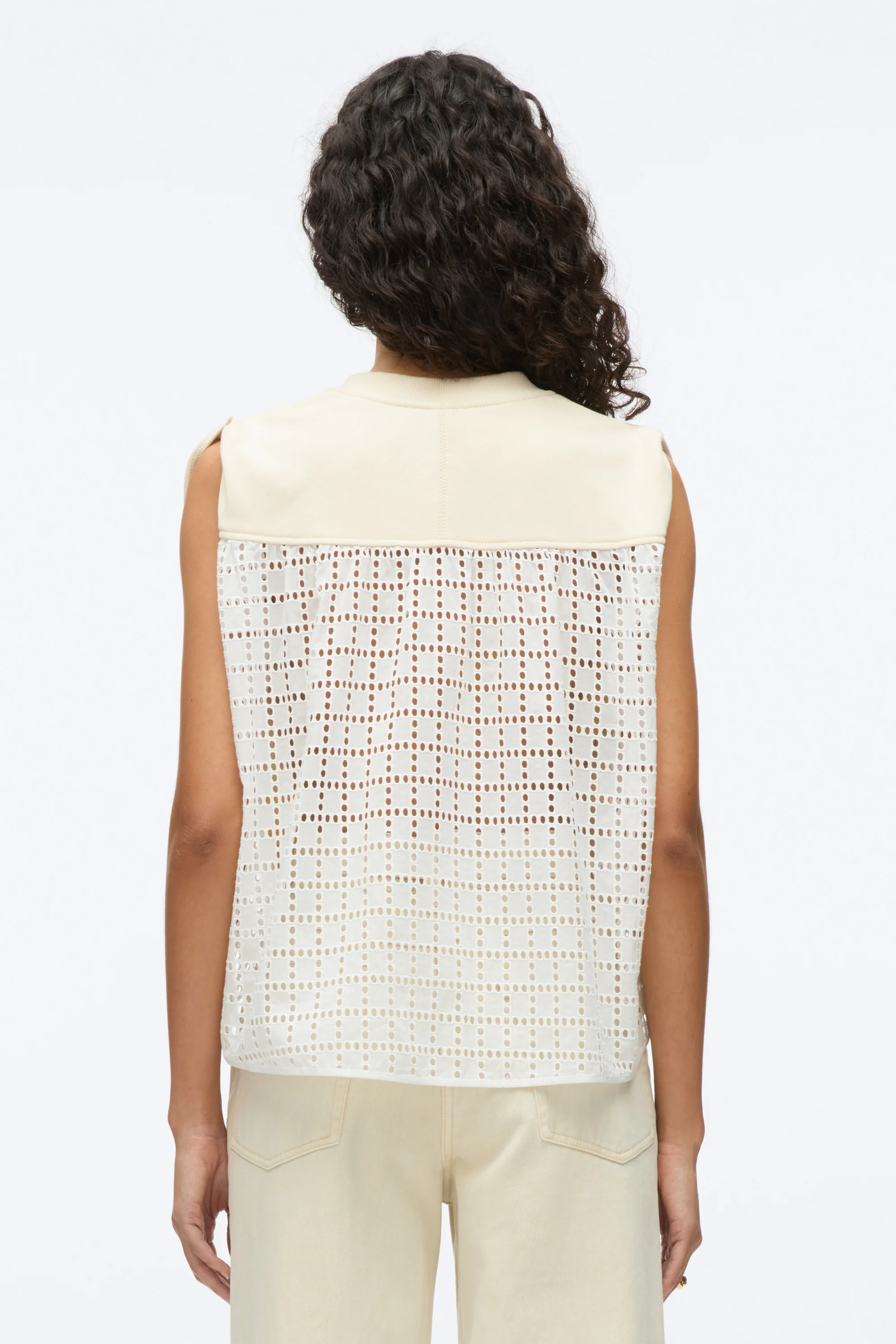 French Terry Top with Broiderie Anglaise Combo - Image 11