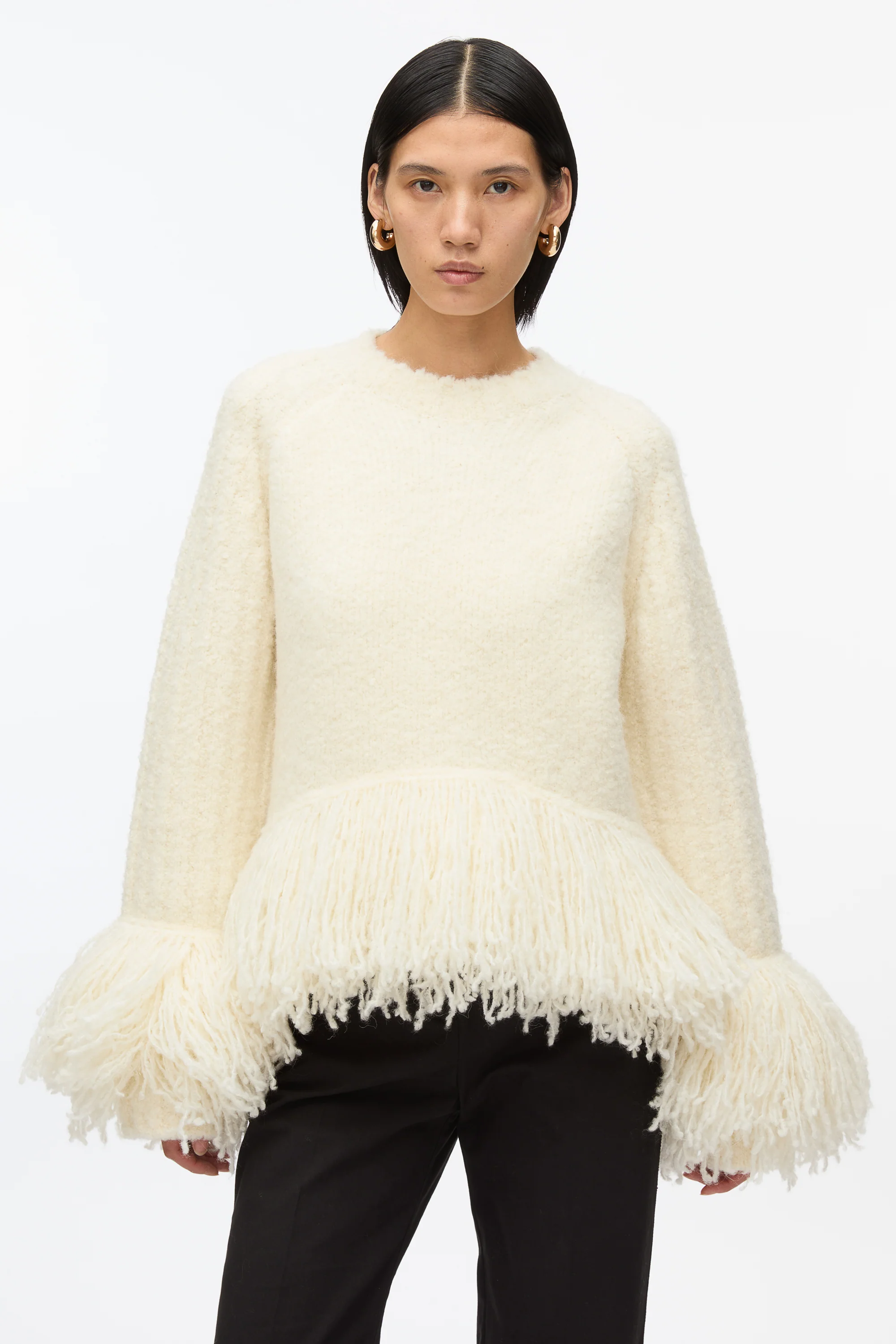 Boucle Fringe Knit Crewneck - Image 3
