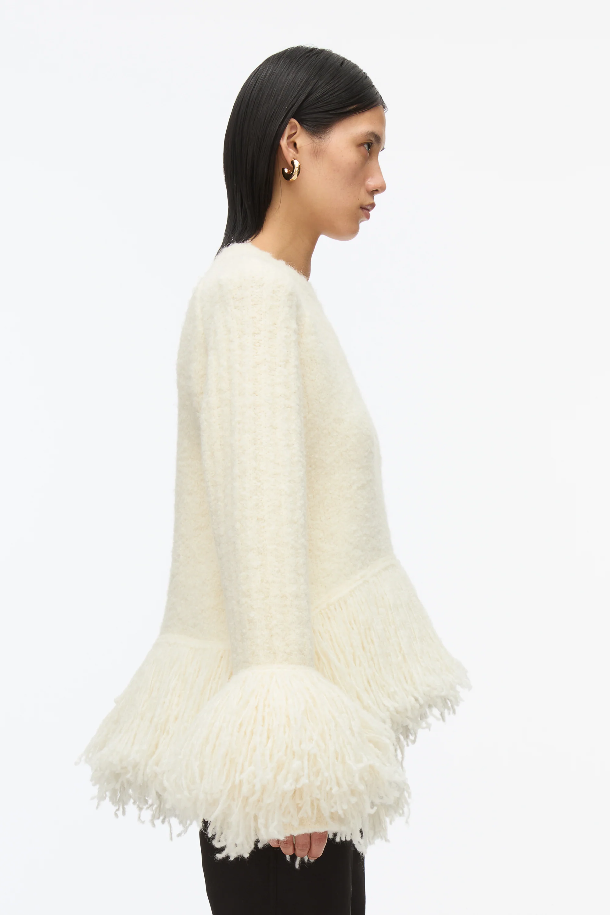 Boucle Fringe Knit Crewneck - Image 4