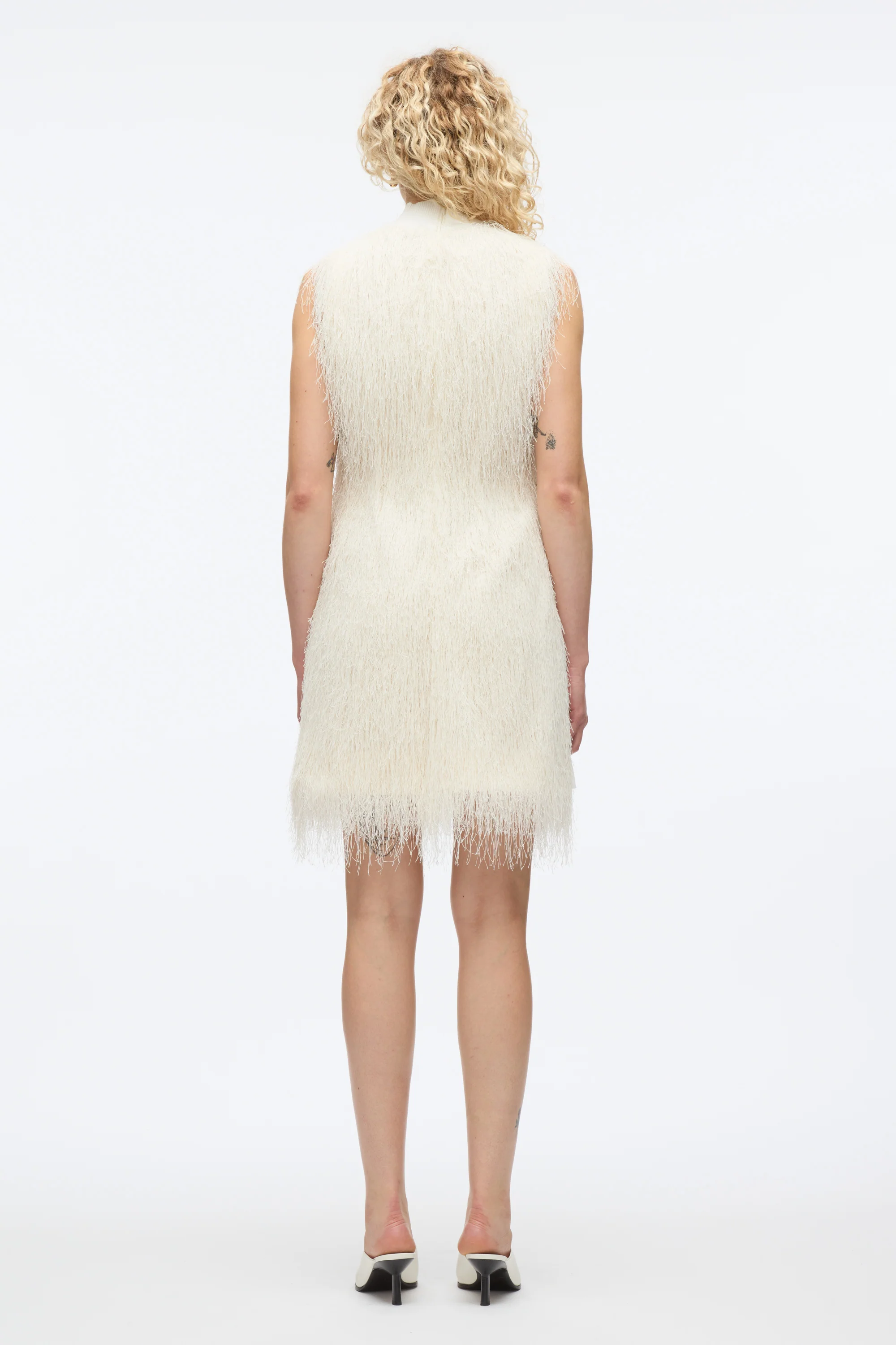 Fringe Mock Neck Shift Dress - Image 4