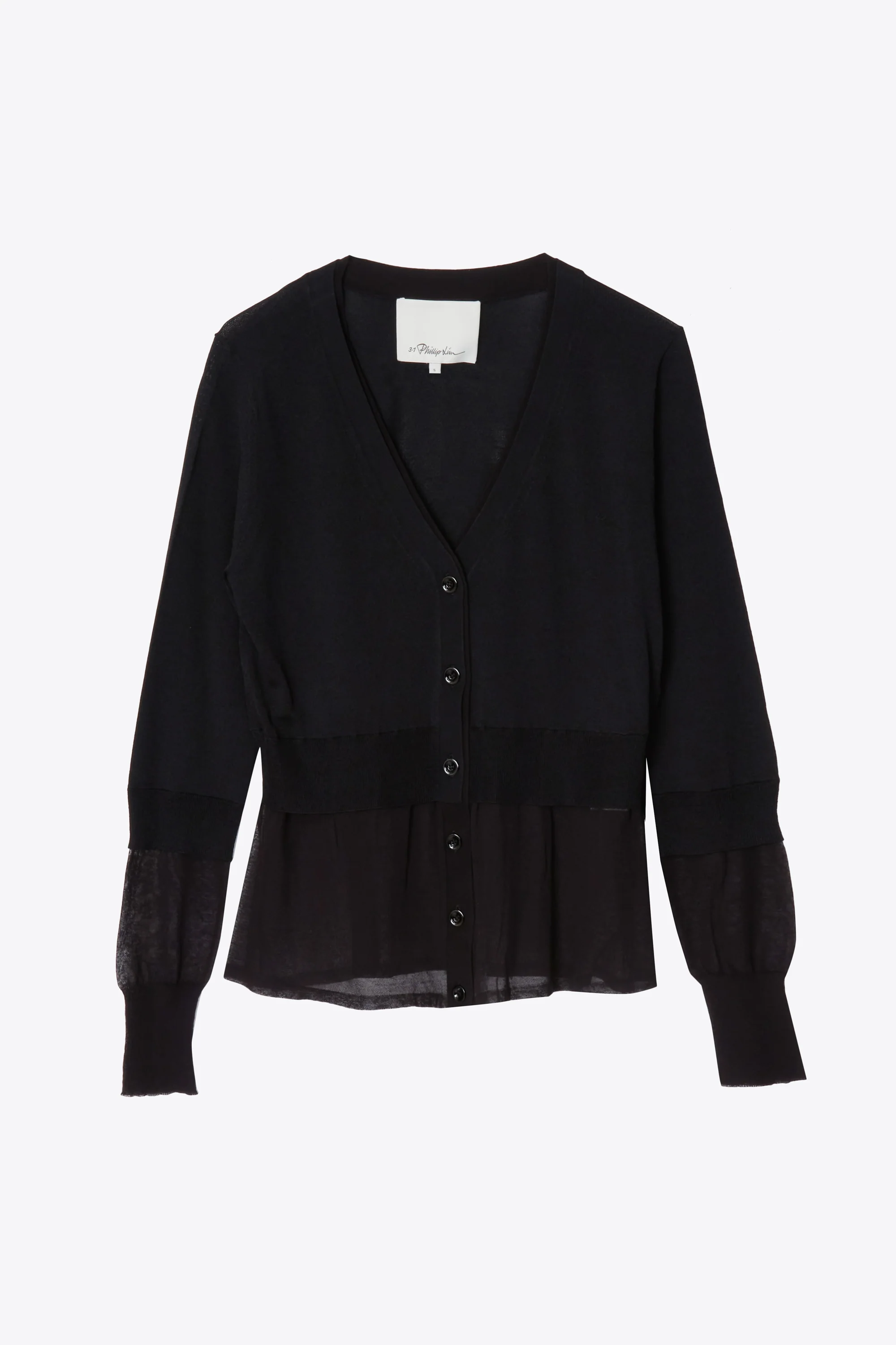 Gauze Peplum Double Layer Cardigan - Image 7