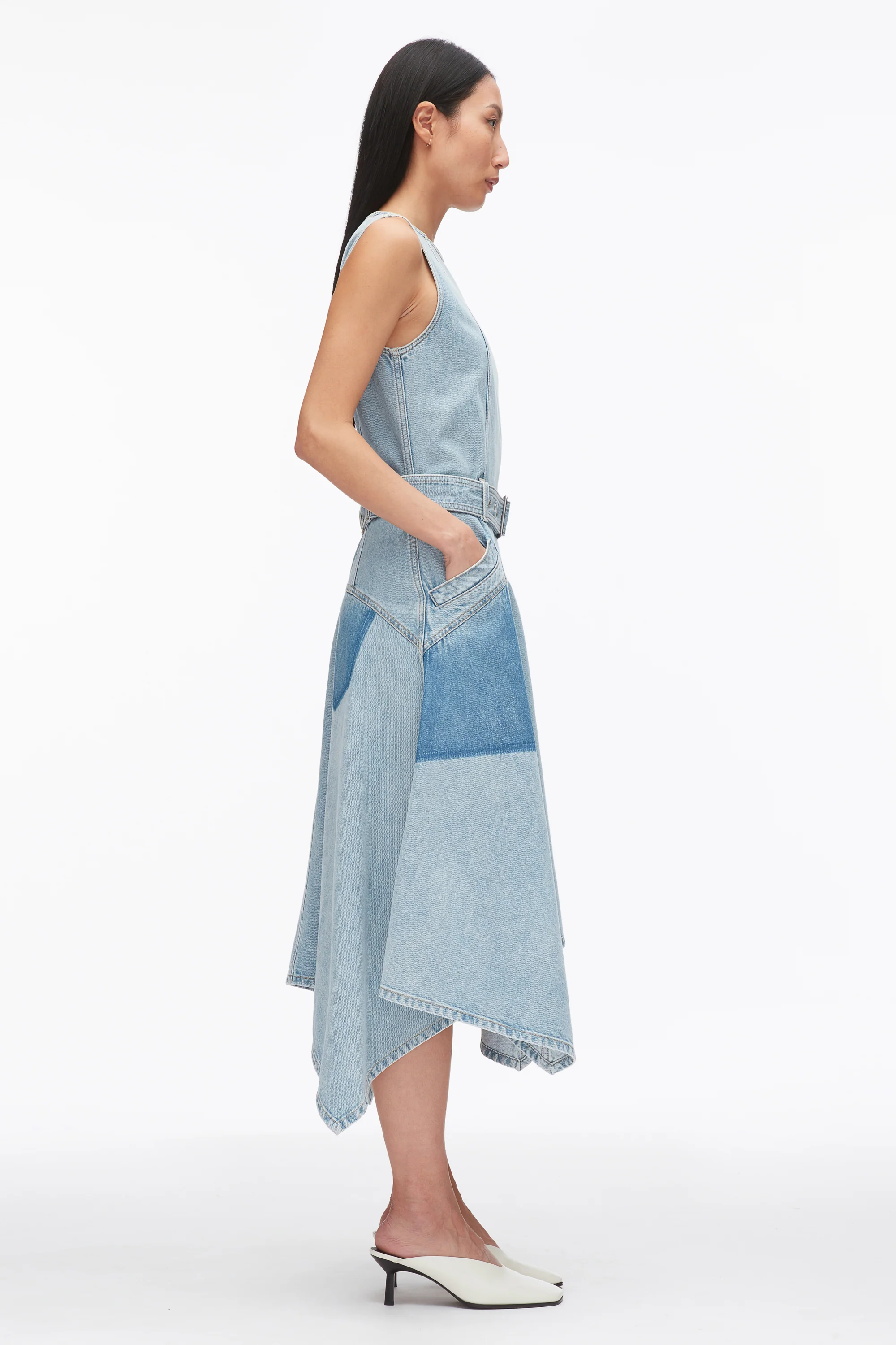 Ghost Patch Sleeveless Belted Midi Dress - Image 3