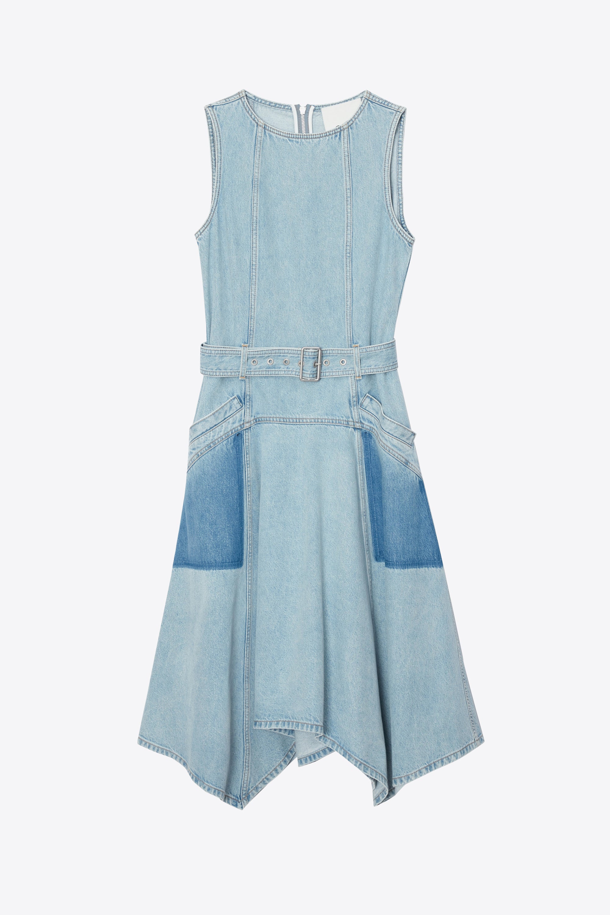Ghost Patch Sleeveless Belted Midi Dress - Image 7