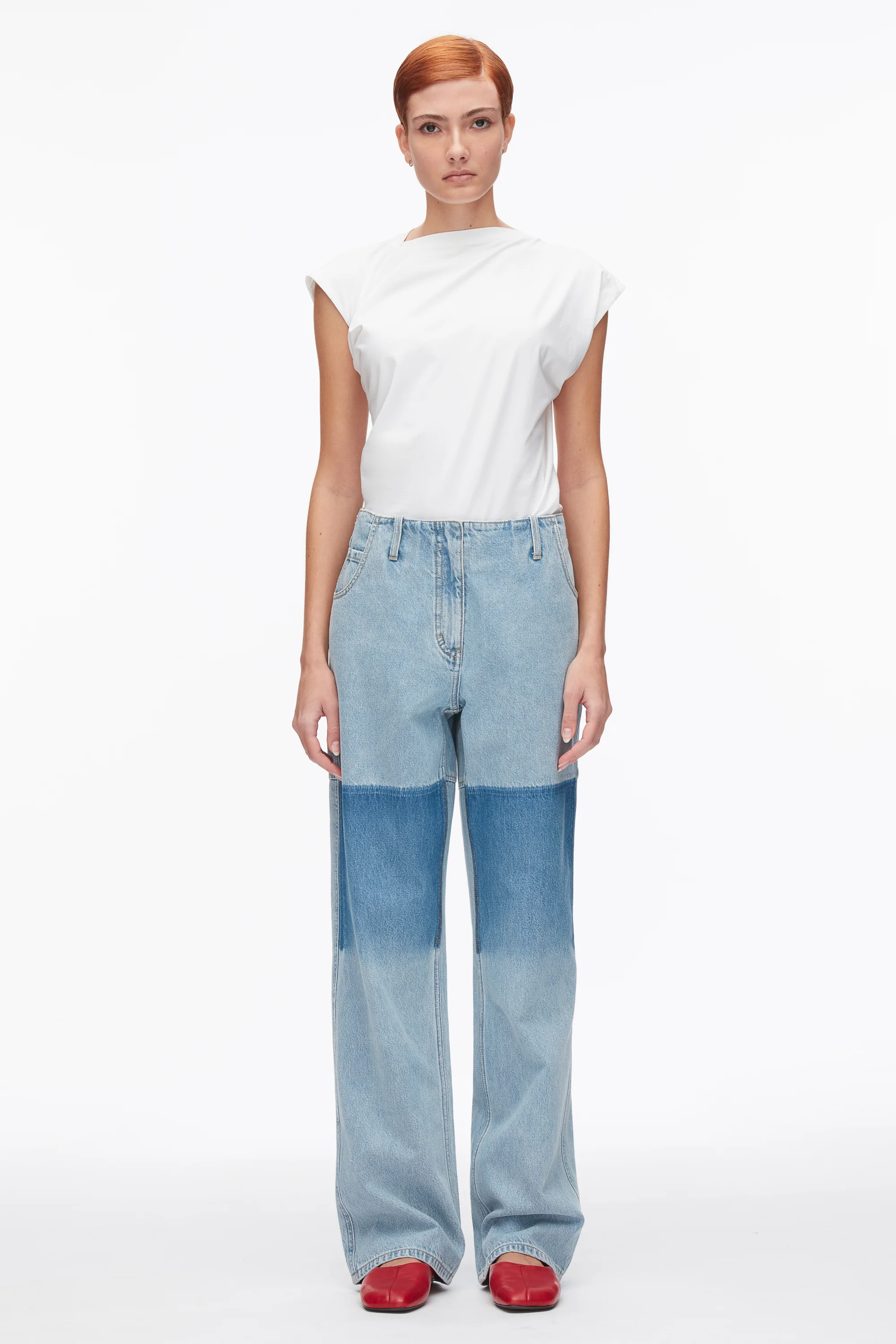 Ghost Patch Straight Leg Denim Pants - Image 2