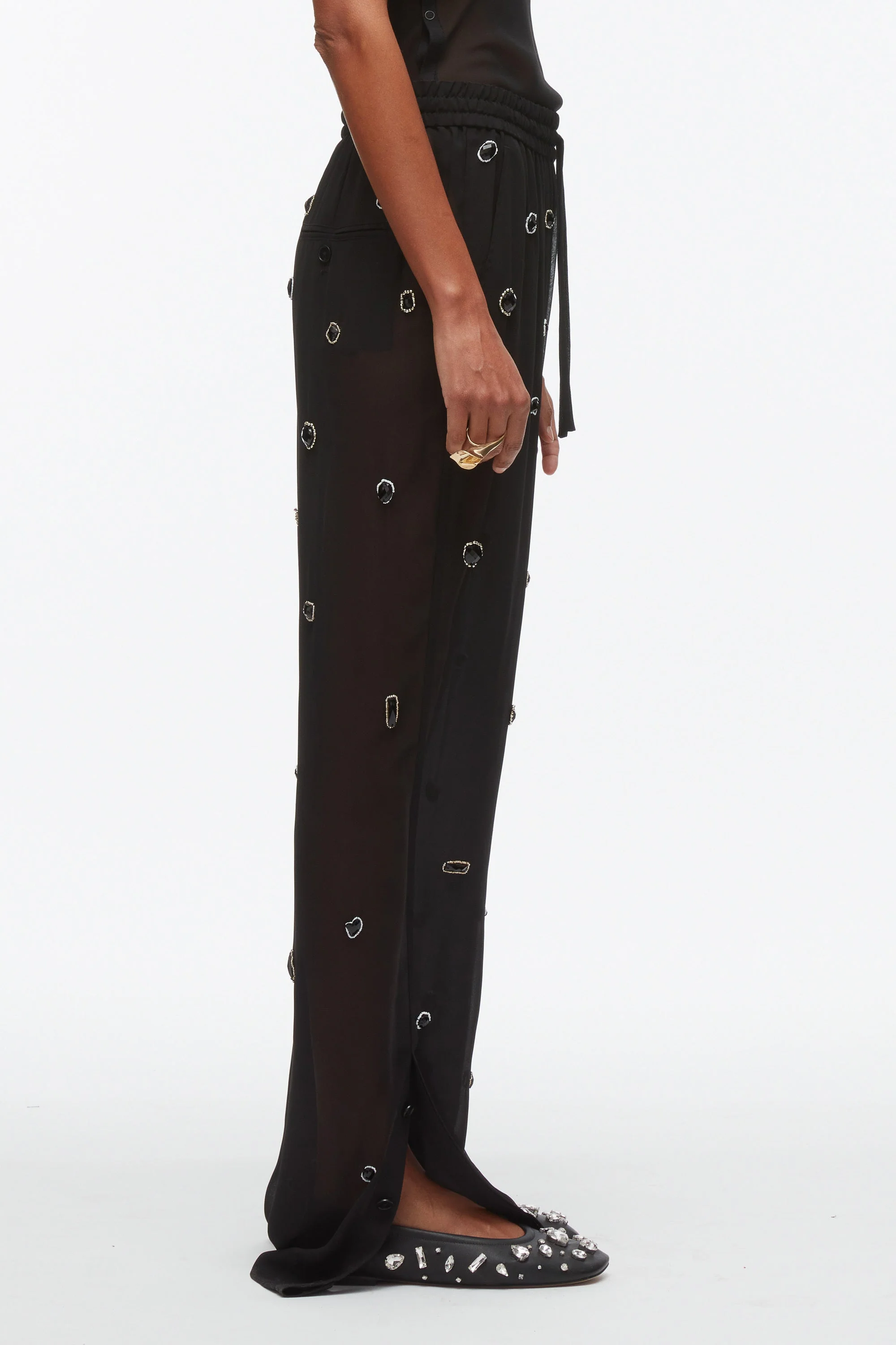 Halo Embroidered Chiffon Pant - Image 8