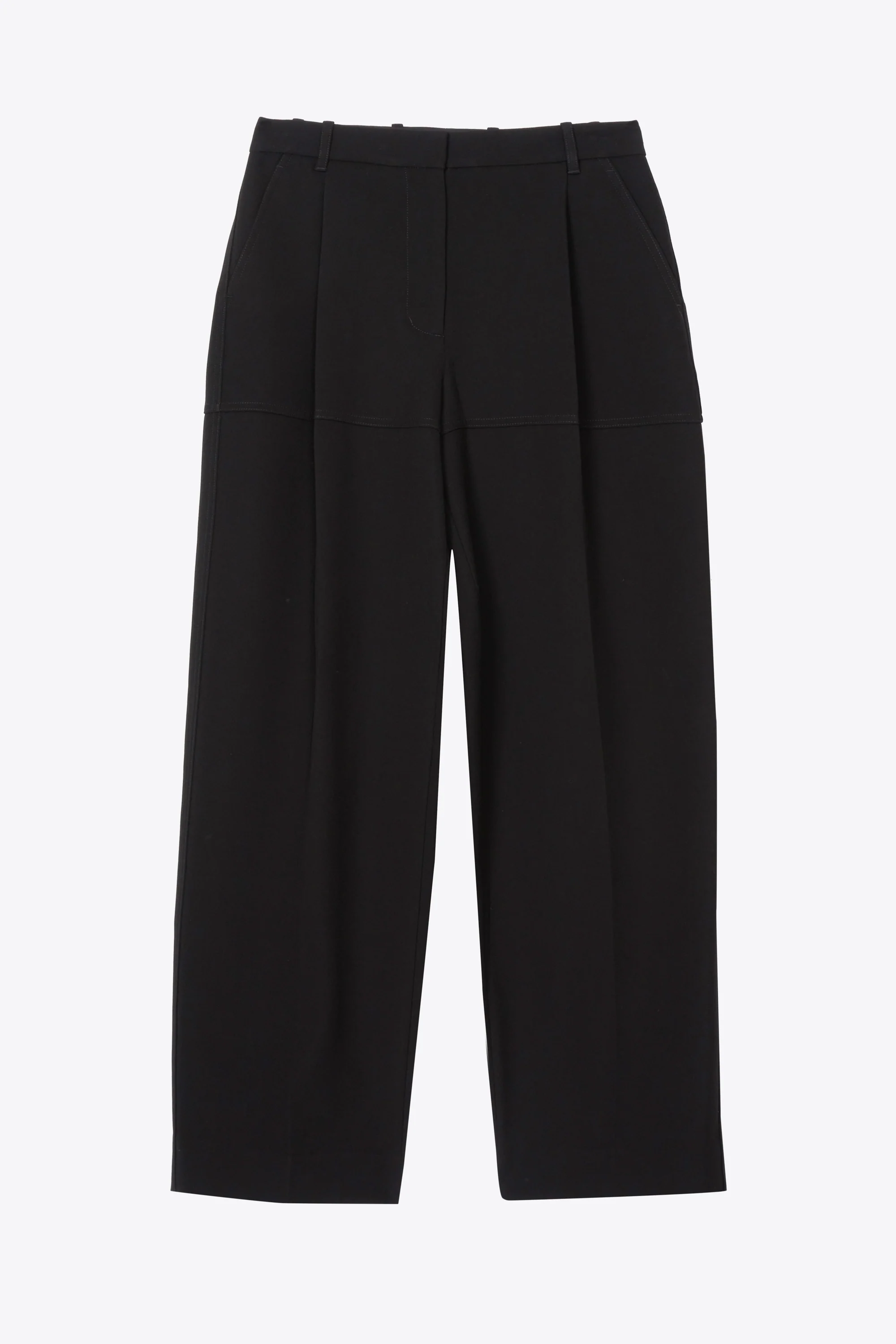 Heavy Cady Color Block Wide Leg Trouser