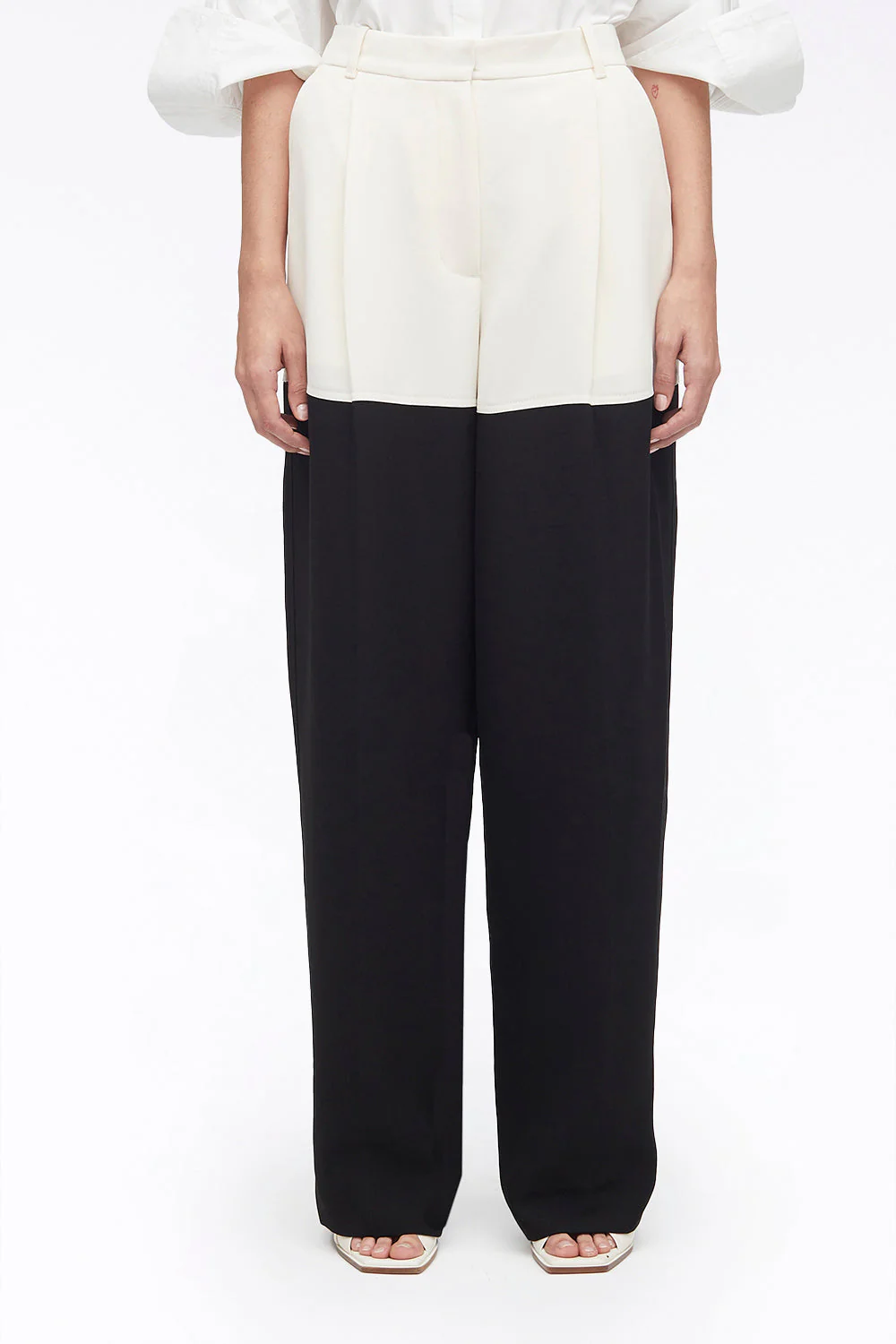Heavy Cady Color Block Wide Leg Trouser - Image 3
