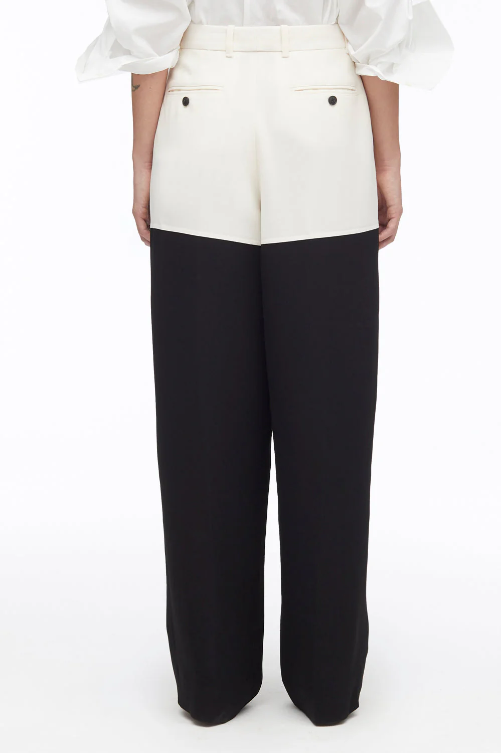 Heavy Cady Color Block Wide Leg Trouser - Image 5