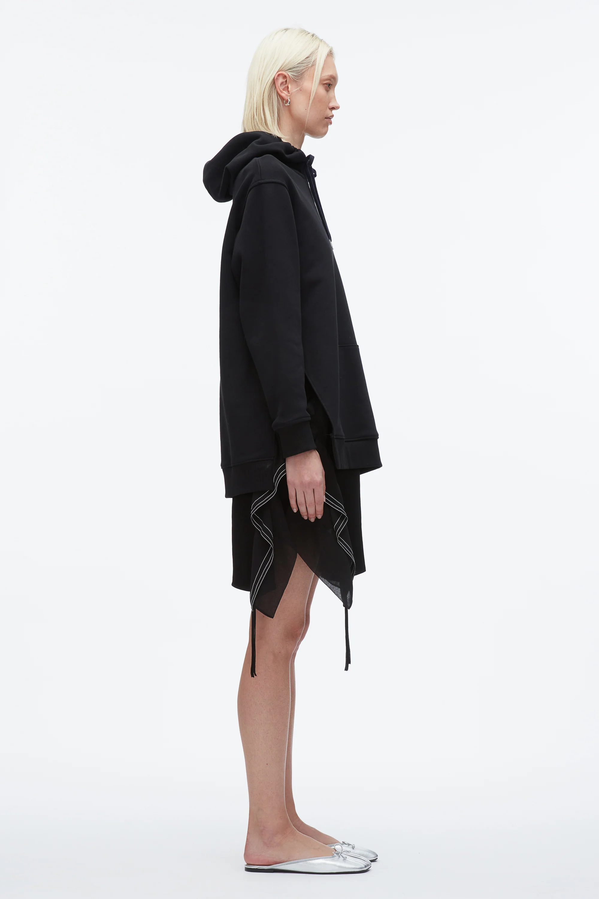 Hoodie Combo Dress with Satin Skirt - Image 3