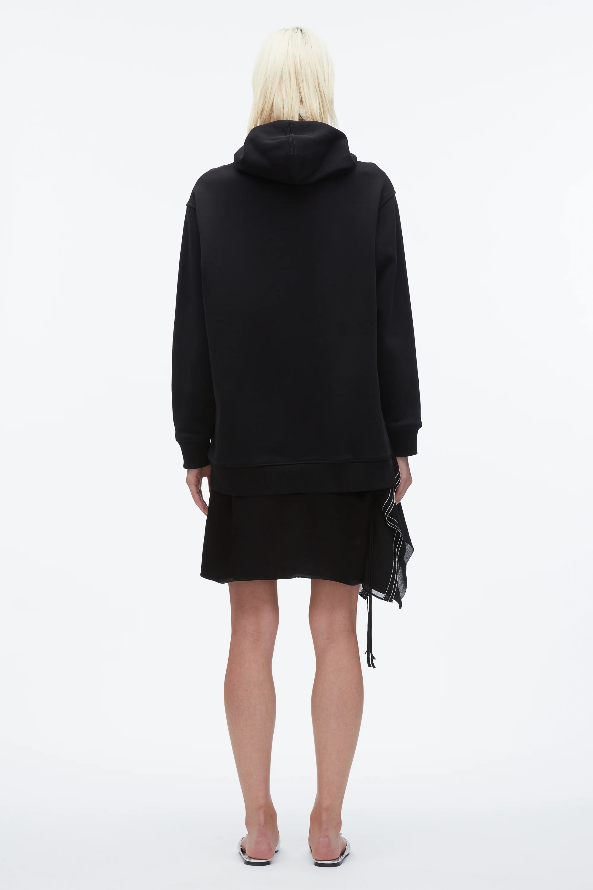 Hoodie Combo Dress with Satin Skirt - Image 4
