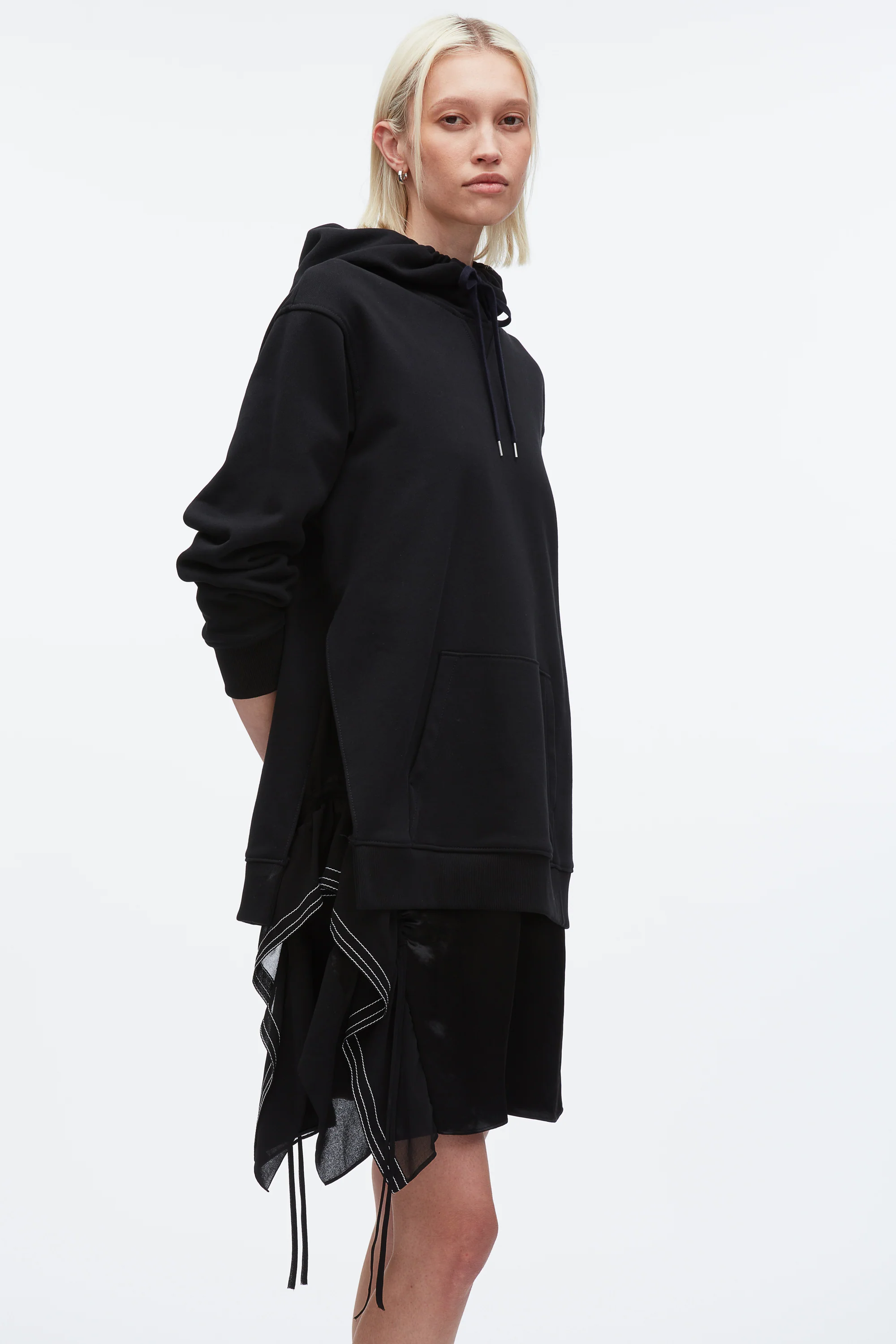 Hoodie Combo Dress with Satin Skirt - Image 5