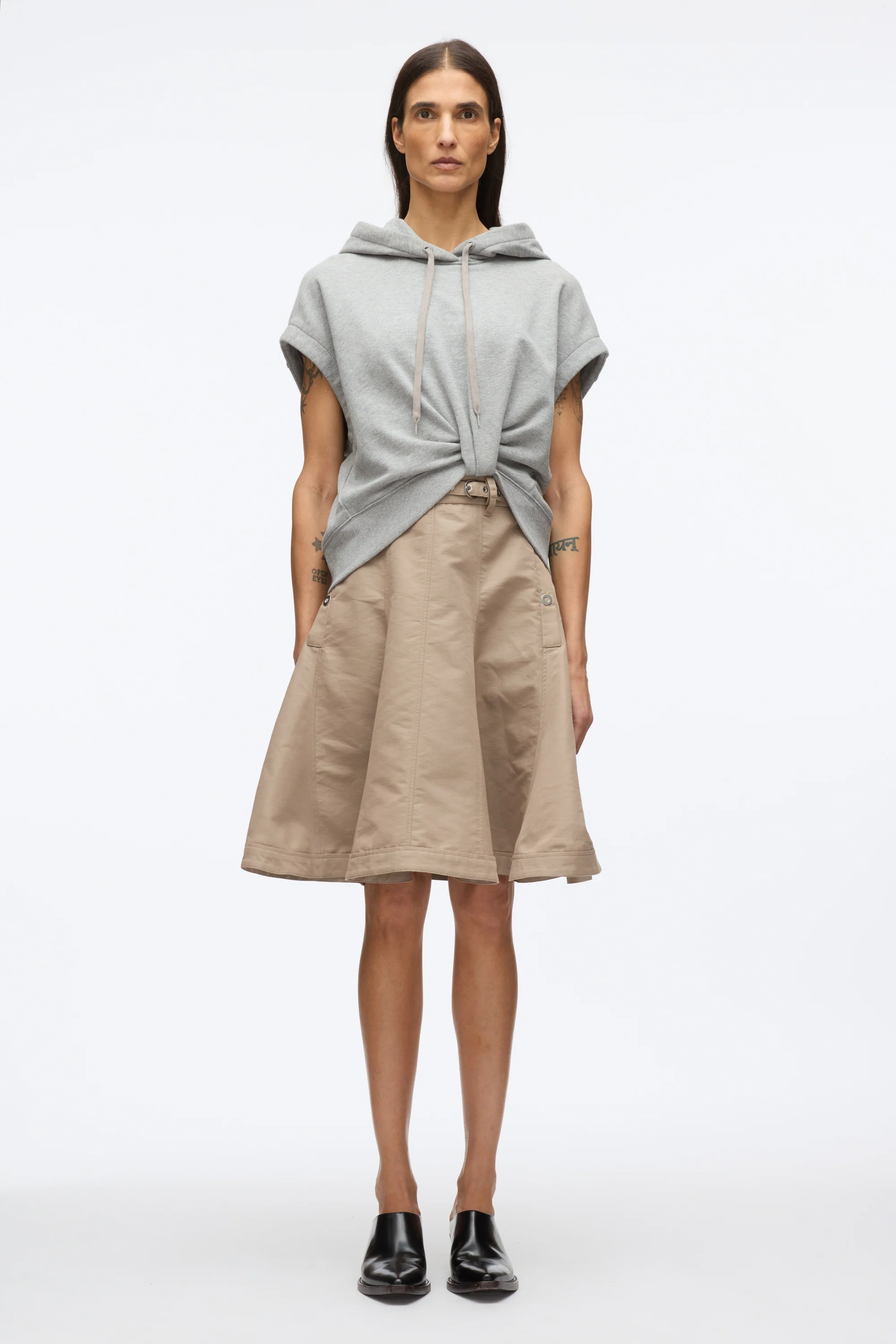 Hoodie Dress with Flounce Skirt - Image 2