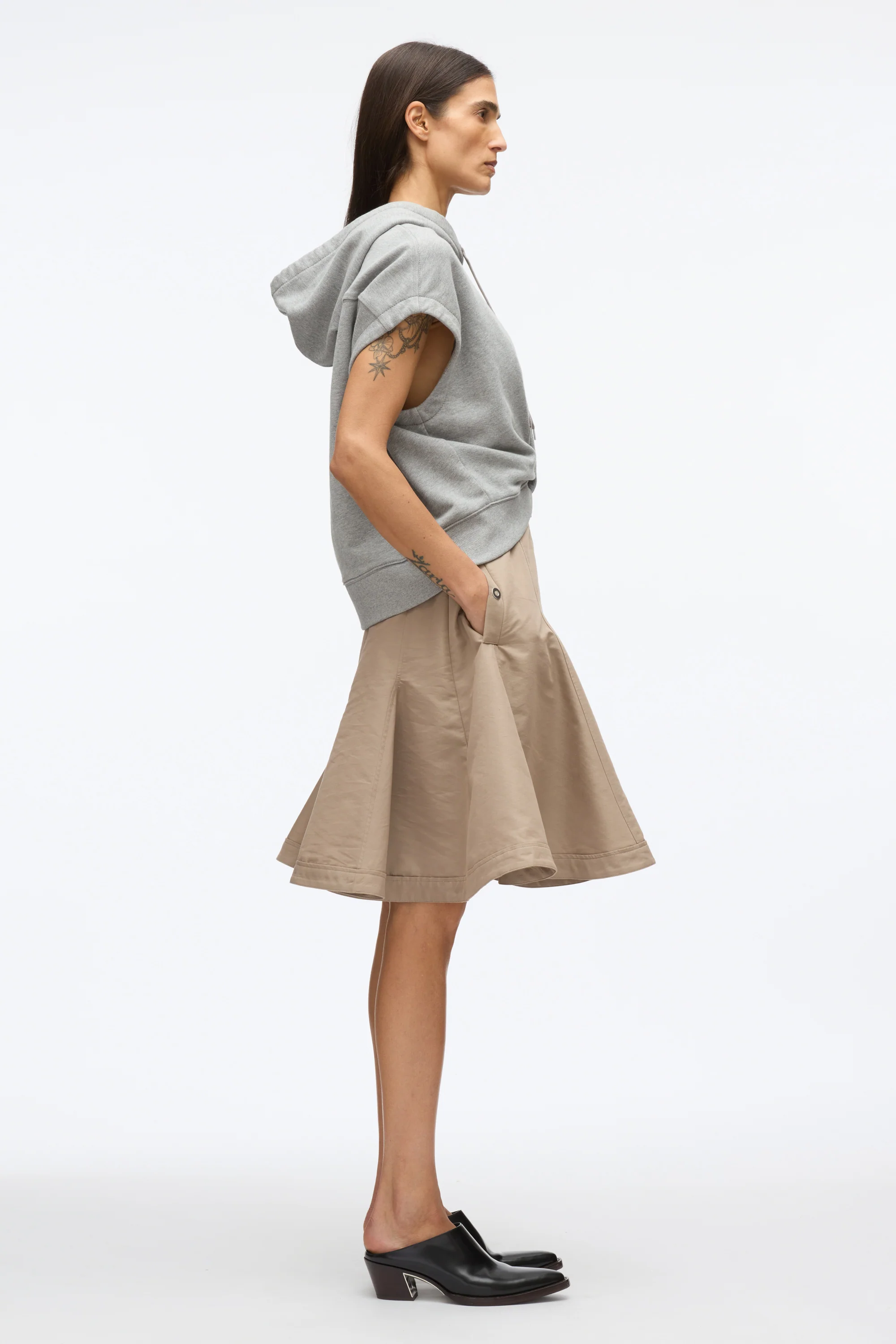 Hoodie Dress with Flounce Skirt - Image 3