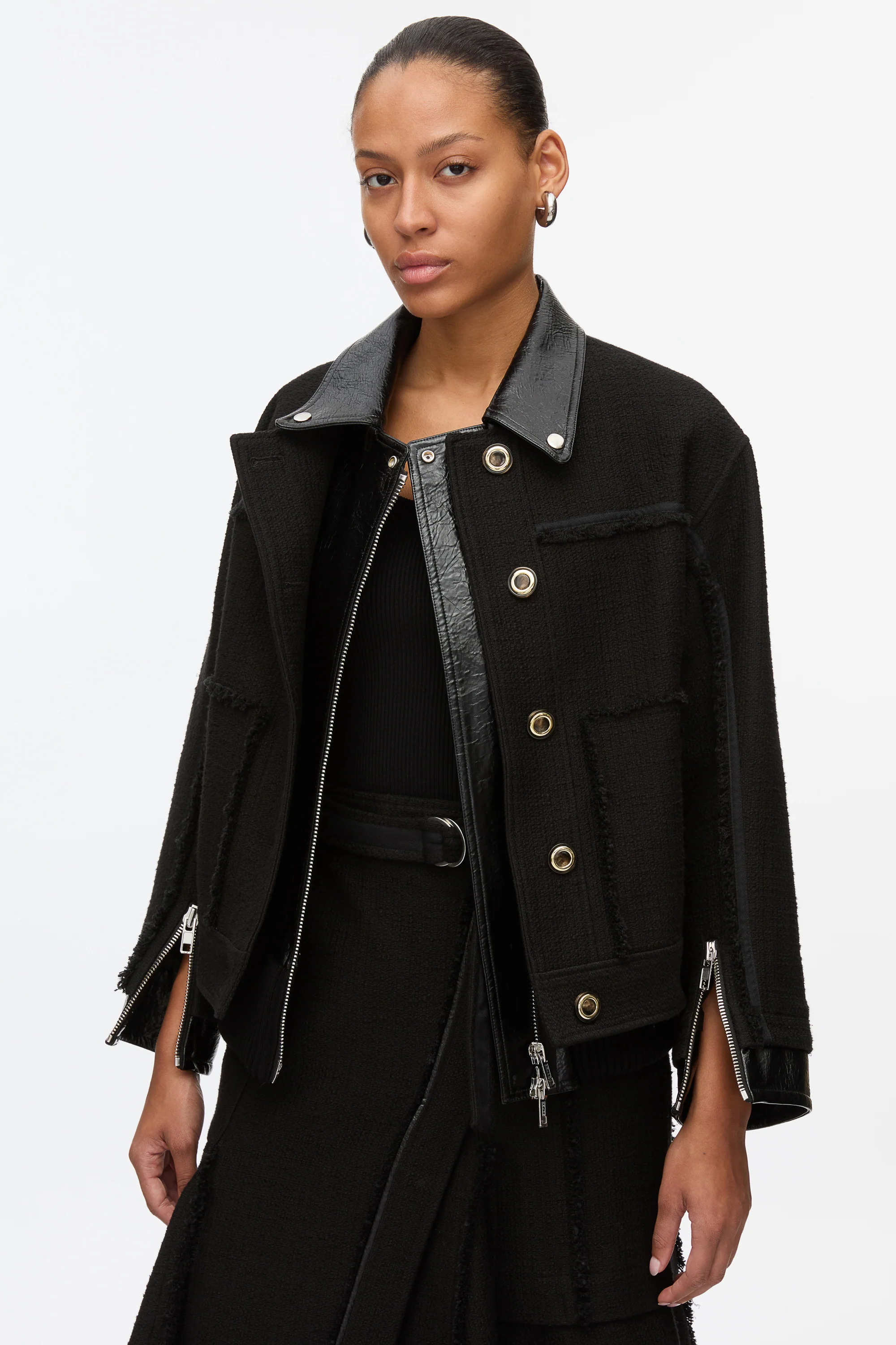 Hybrid Tweed Moto Jacket - Image 10