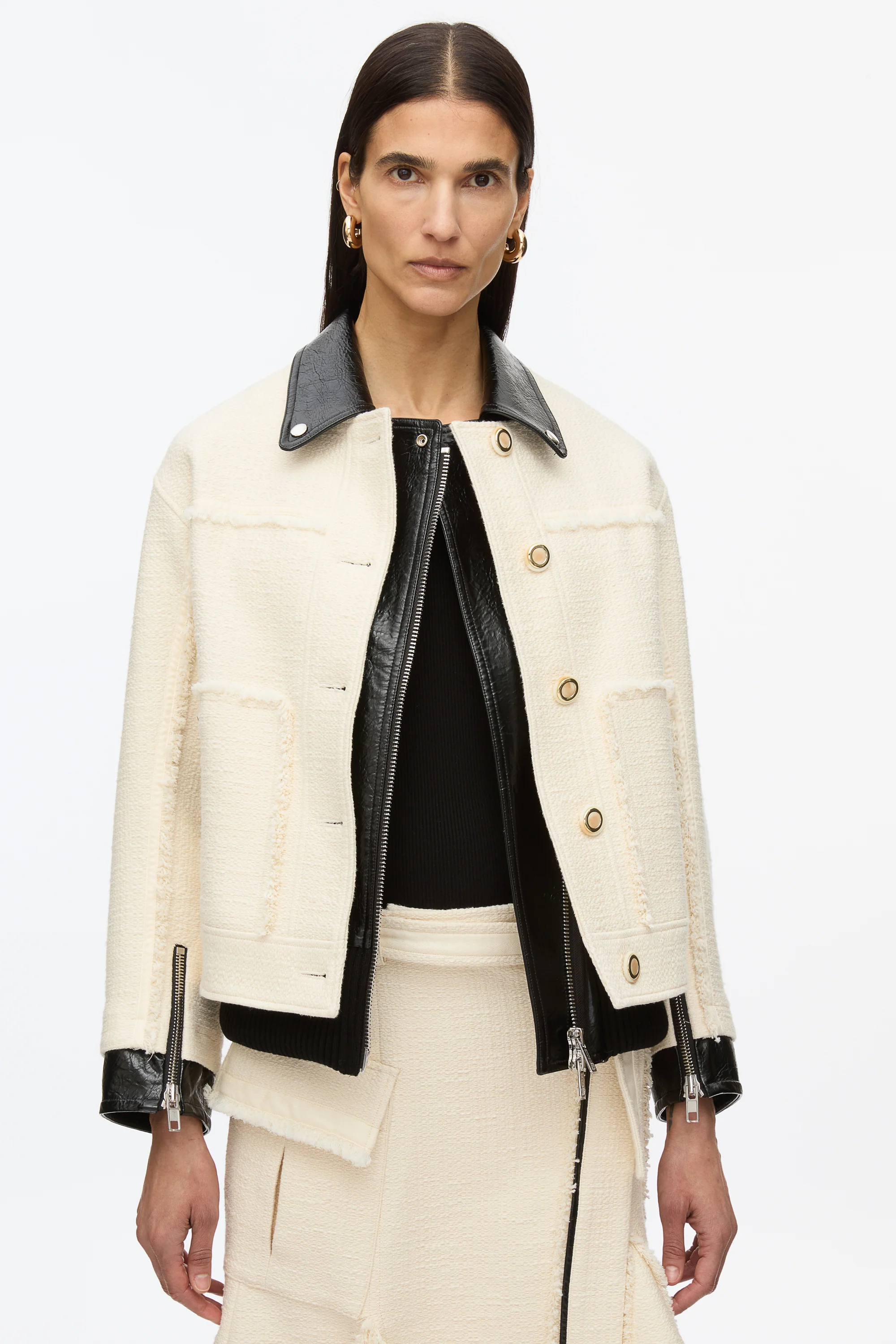 Hybrid Tweed Moto Jacket - Image 3